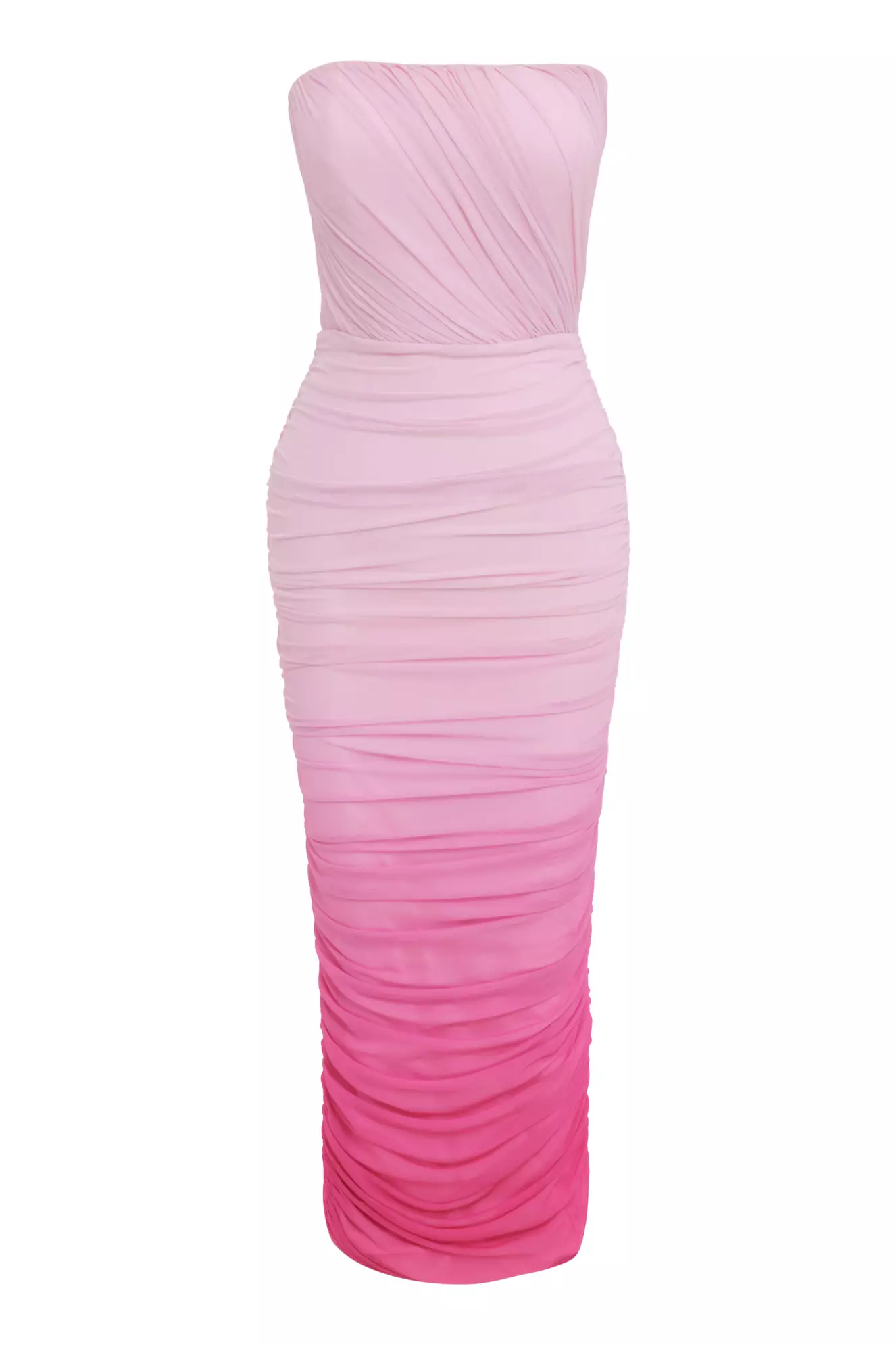 Fuchsia tulle sleeveless maxi dress
