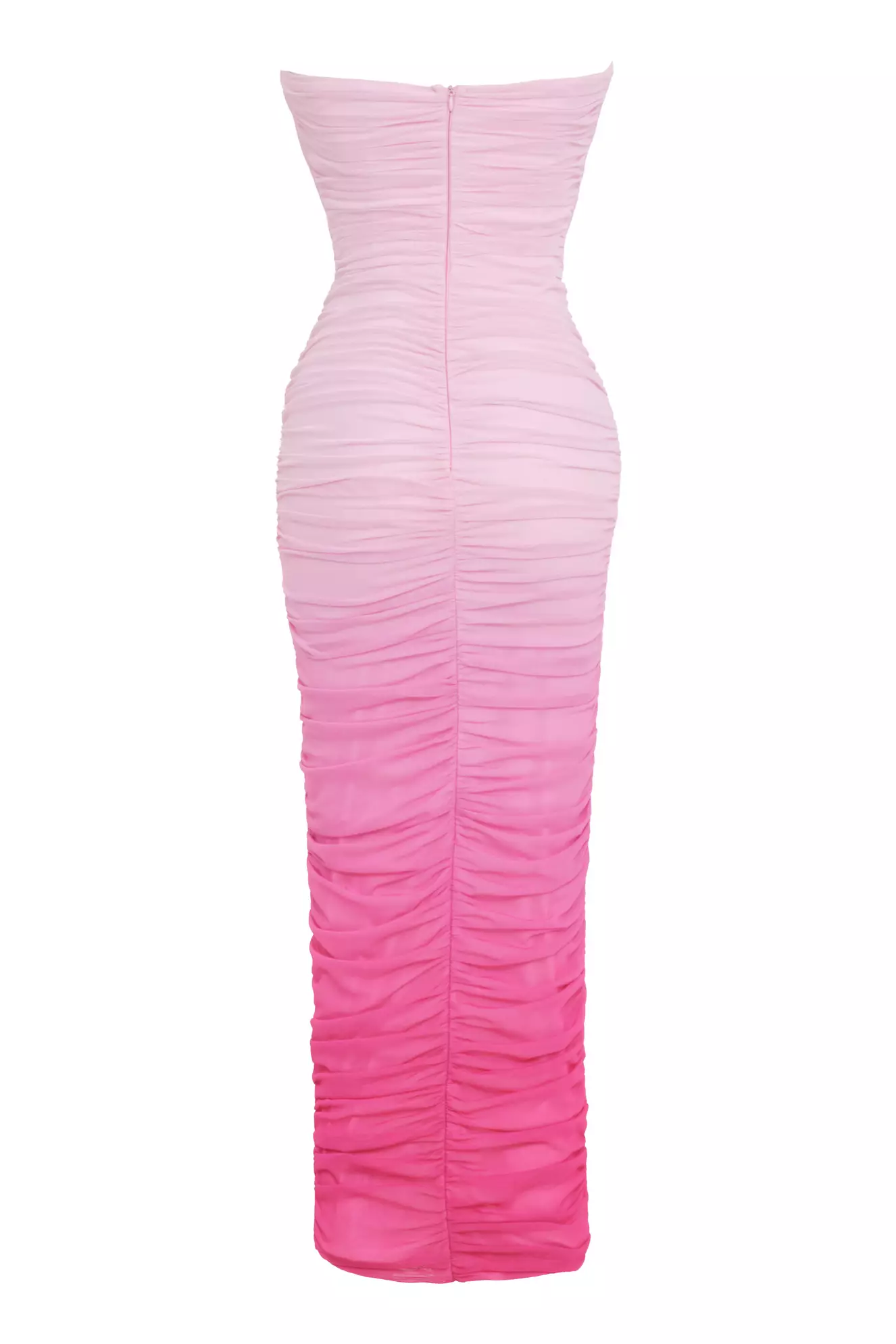 Fuchsia tulle sleeveless maxi dress
