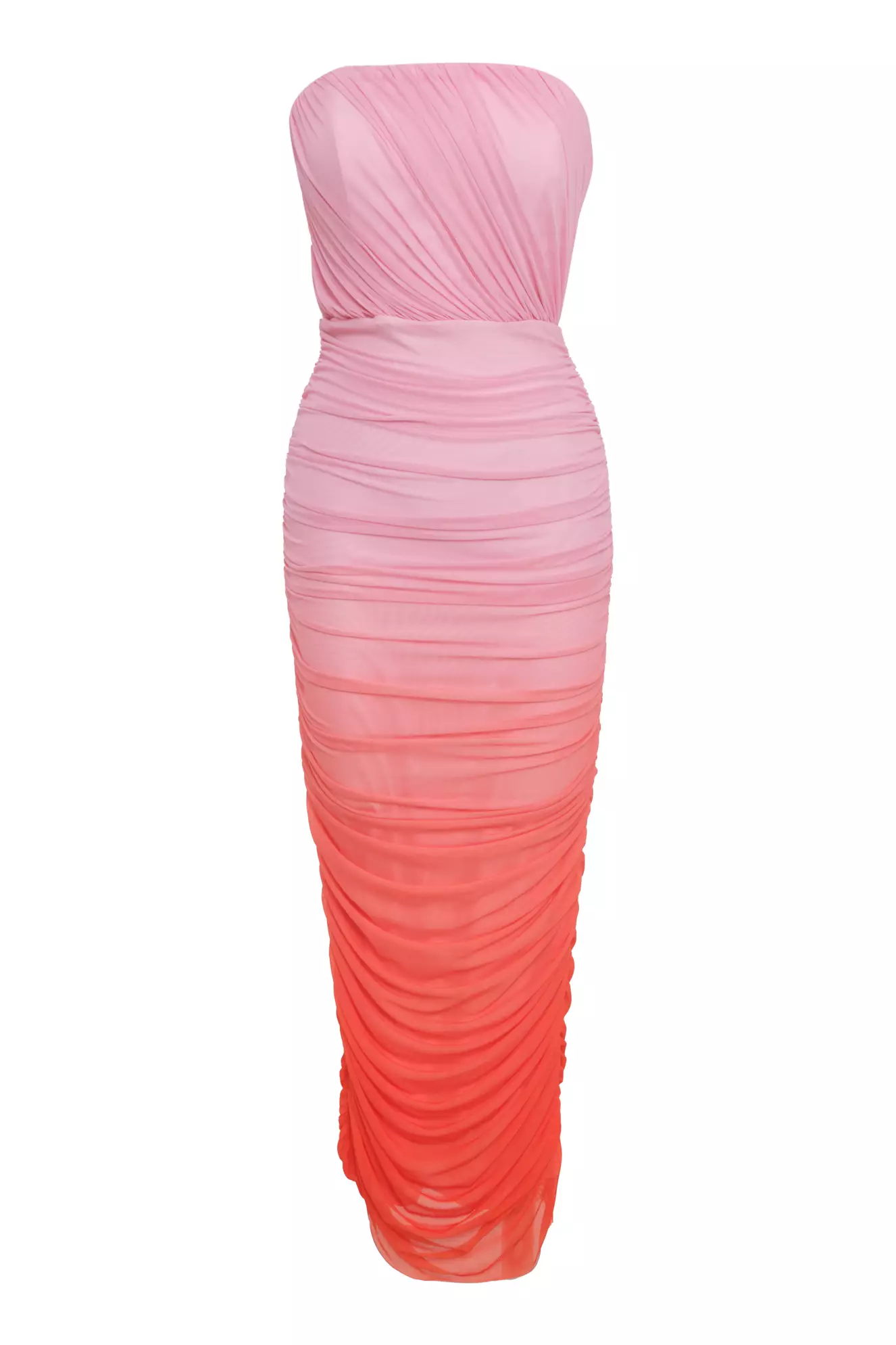 Orange Tulle Sleeveless Maxi Dress