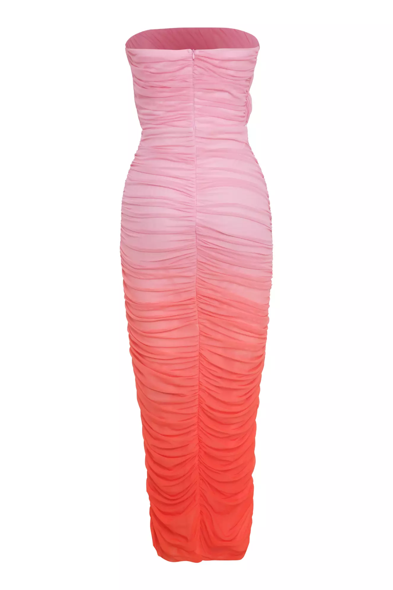 Orange Tulle Sleeveless Maxi Dress