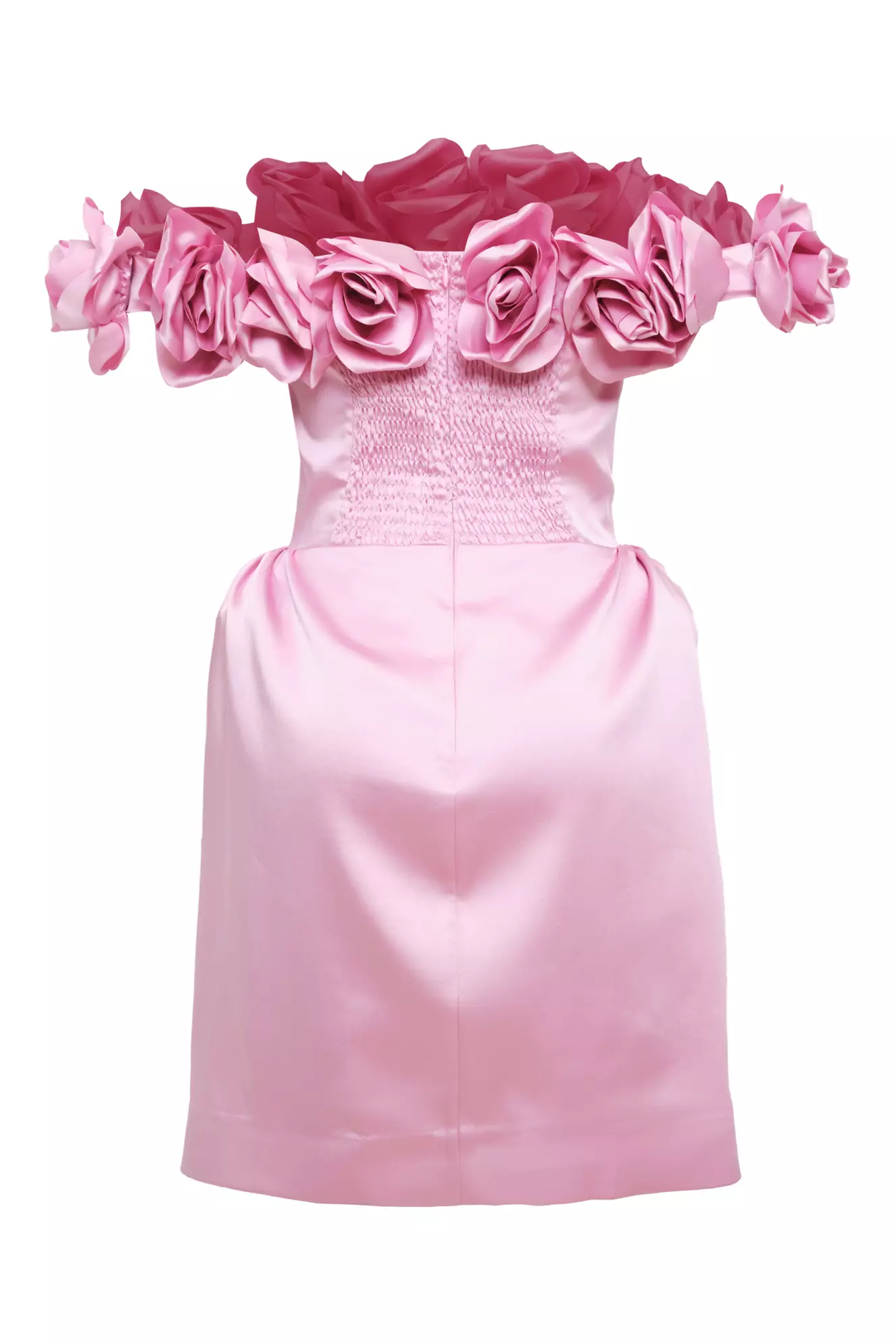 Pink satin sleeveless mini dress