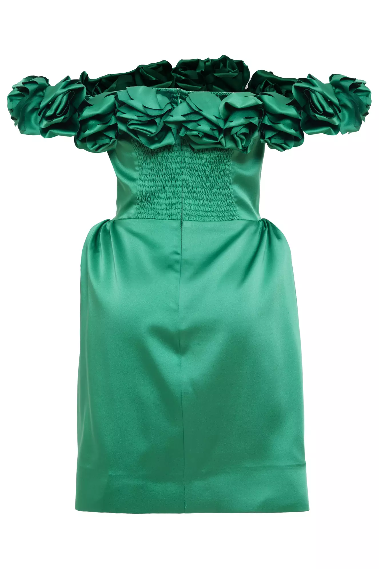Green Satin Sleeveless Mini Dress