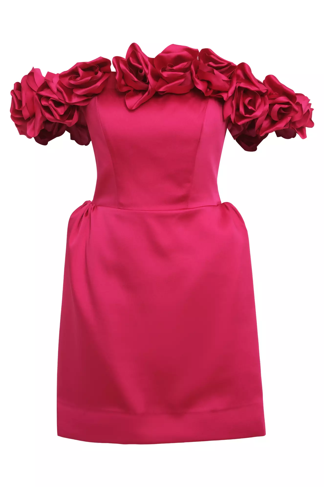 Fuchsia Satin Sleeveless Mini Dress
