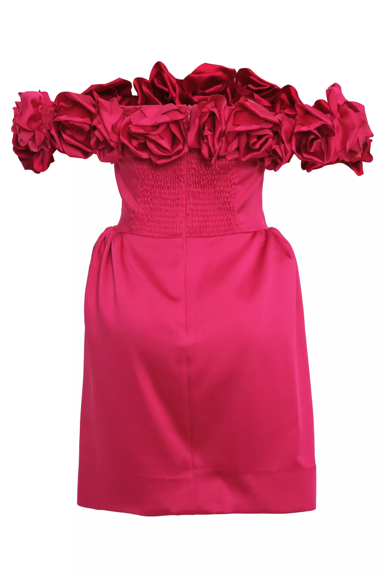 Fuchsia Satin Sleeveless Mini Dress