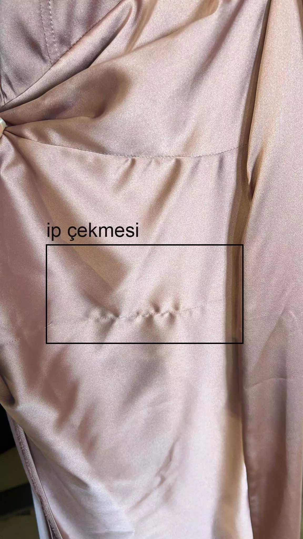 Blush satin long sleeve long dress