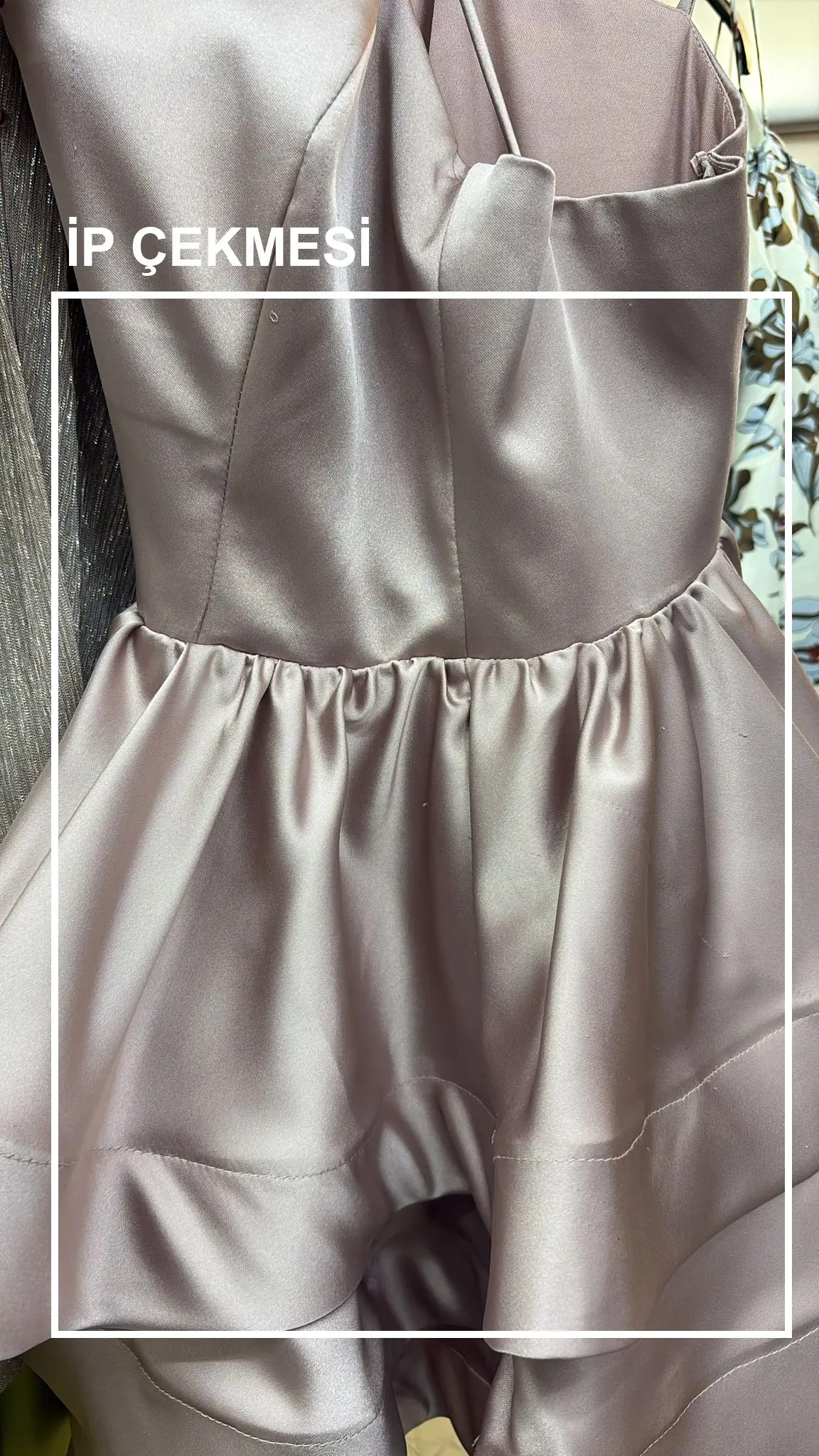 Blush satin sleeveless mini dress