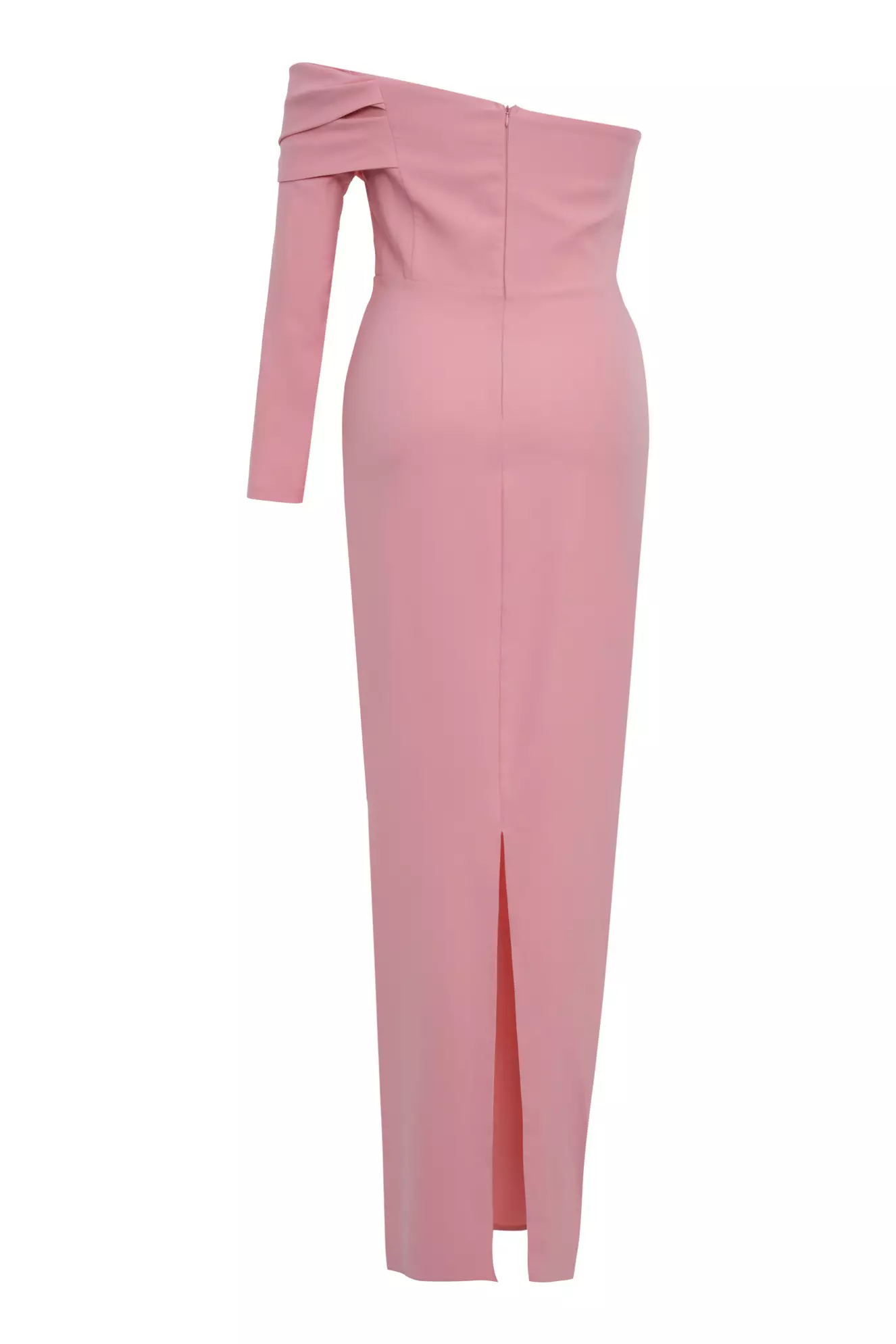 Blush Plus Size Crepe One Arm Long Dress