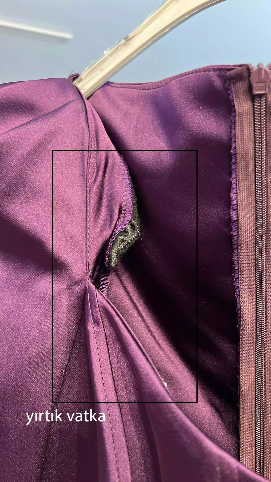 Purple satin long sleeve long dress