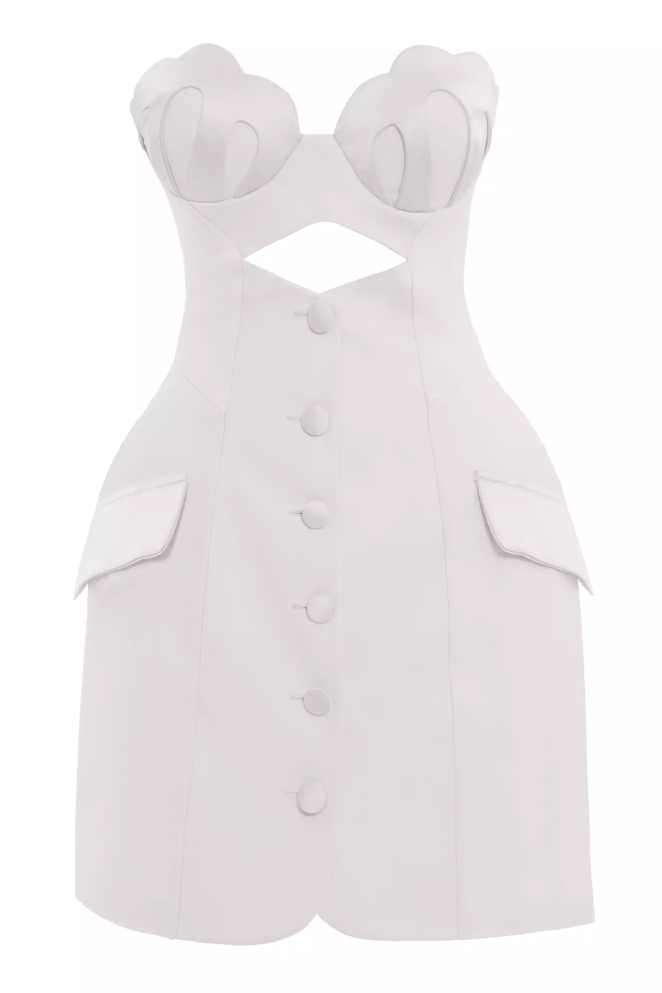 White Crepe Sleeveless Mini Dress