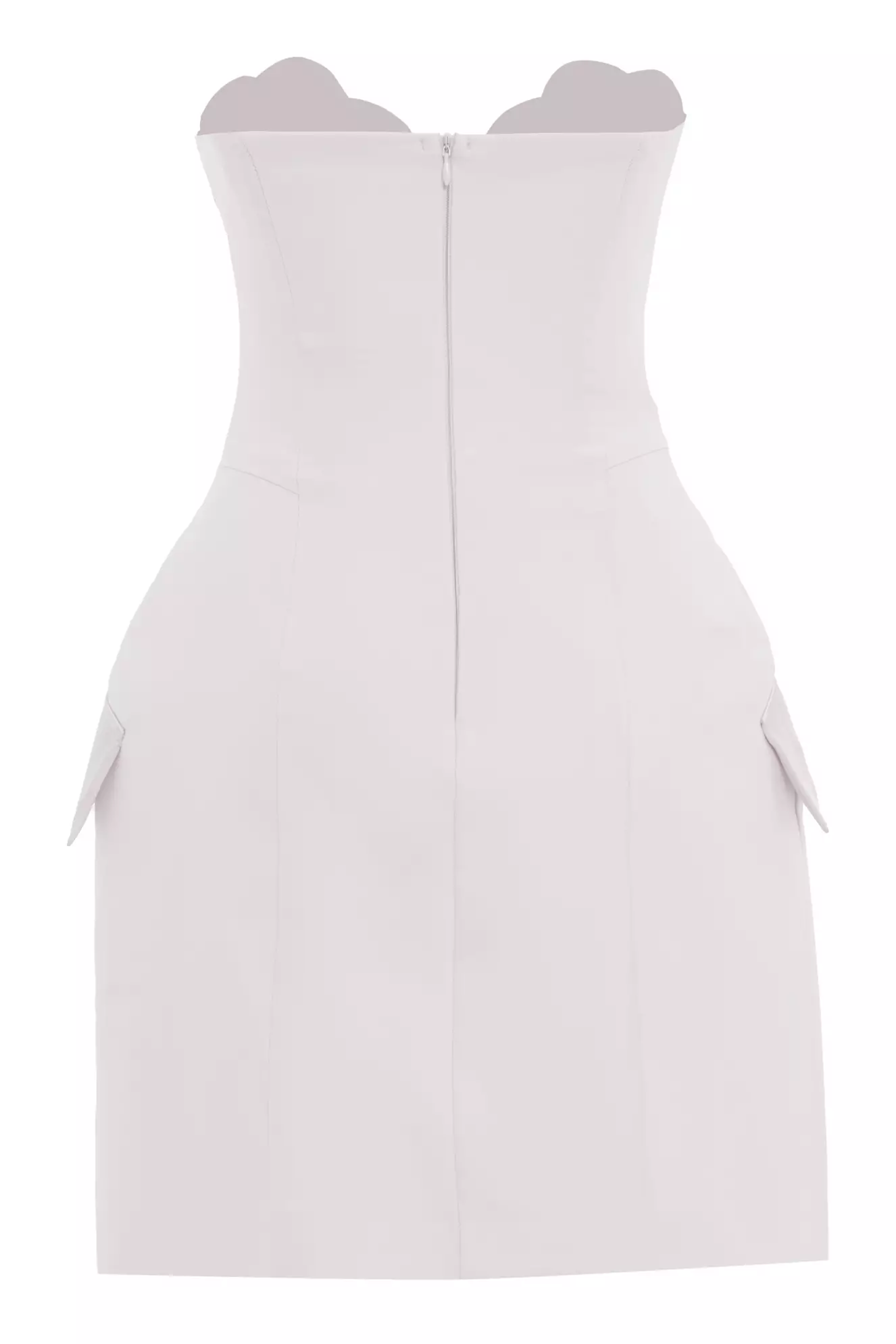 White Crepe Sleeveless Mini Dress
