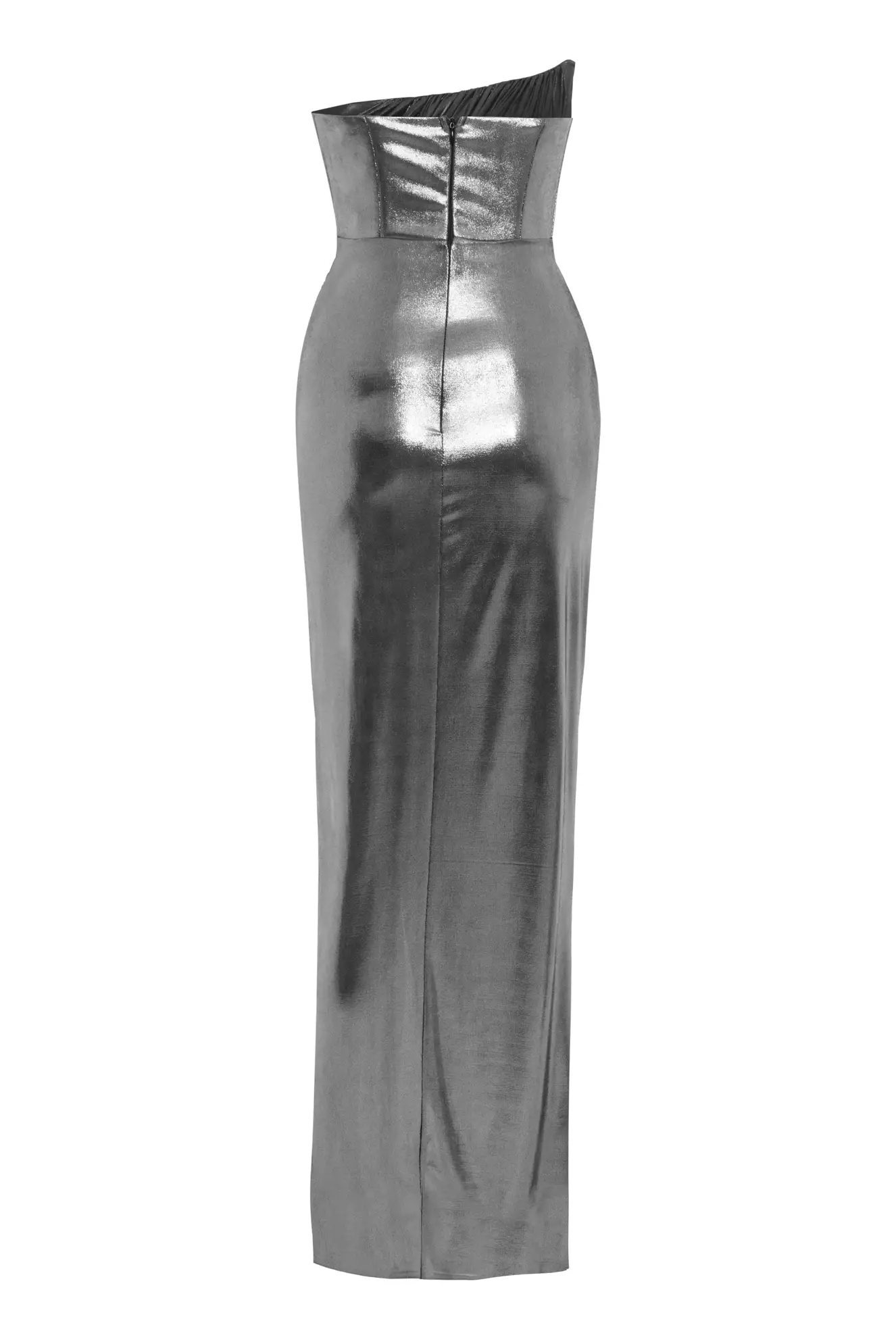 Siyah Gümüş Knitted Sleeveless Long Dress