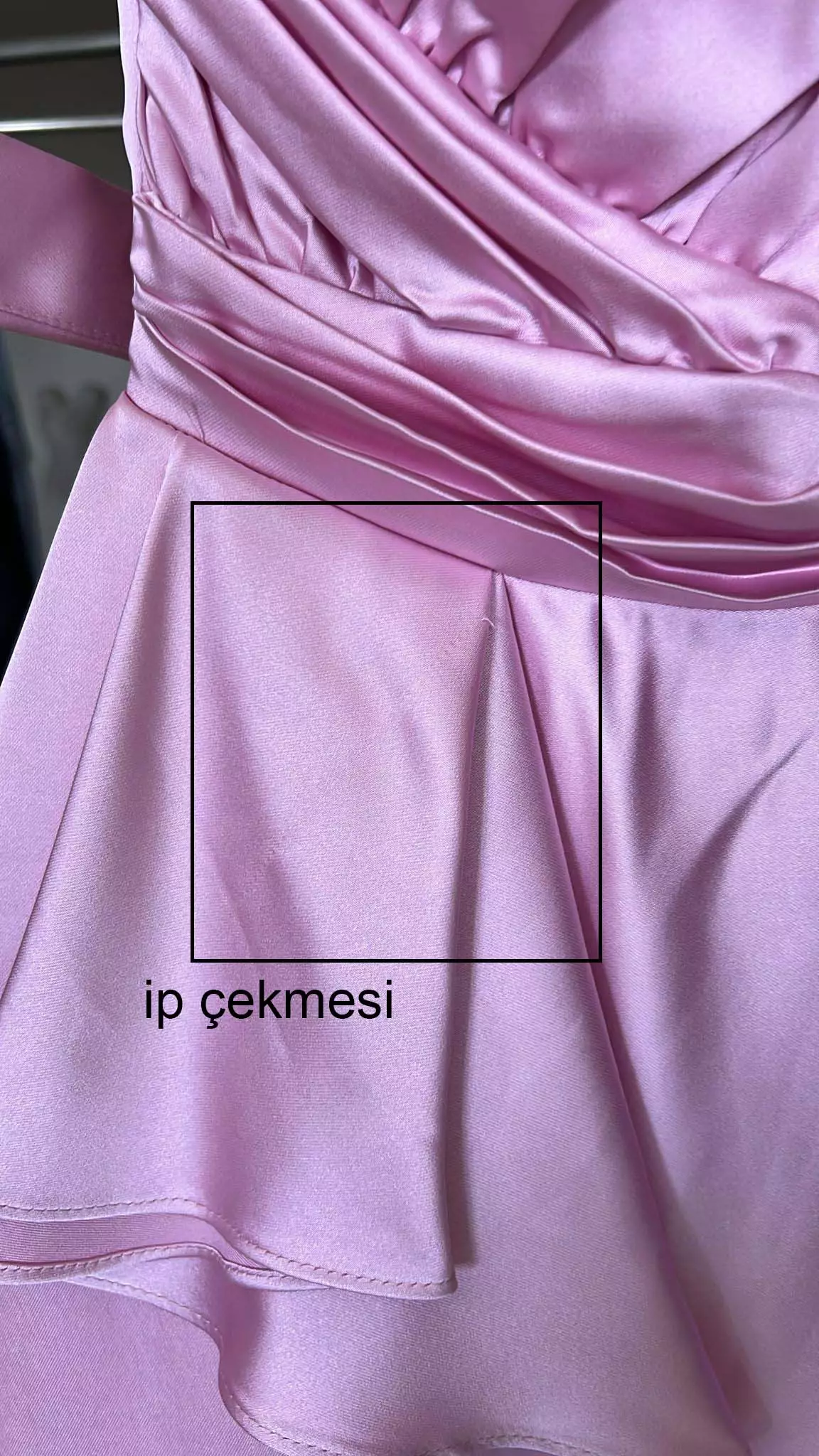 Pink satin sleeveless long dress