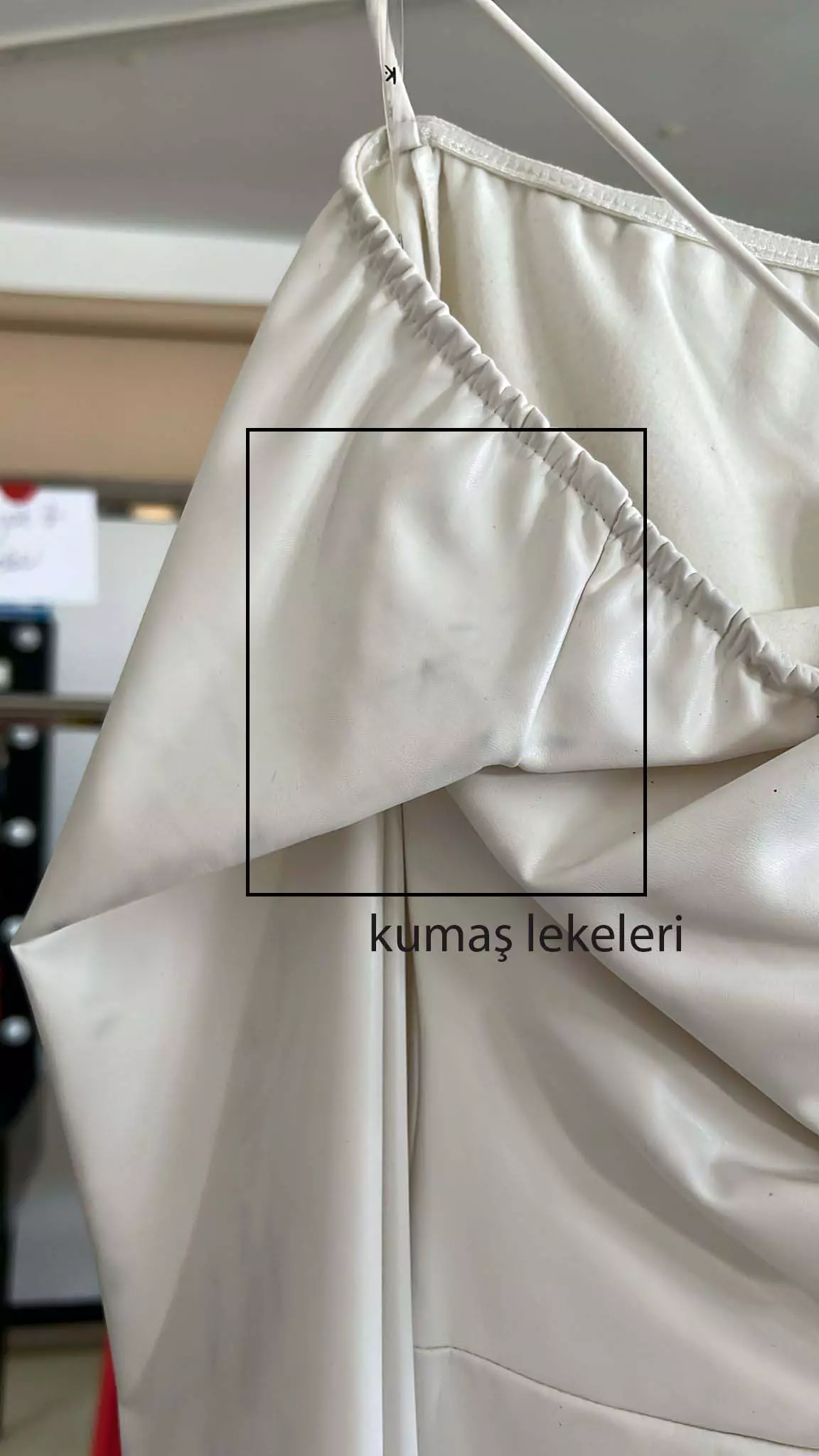 White leather long sleeve mini dress