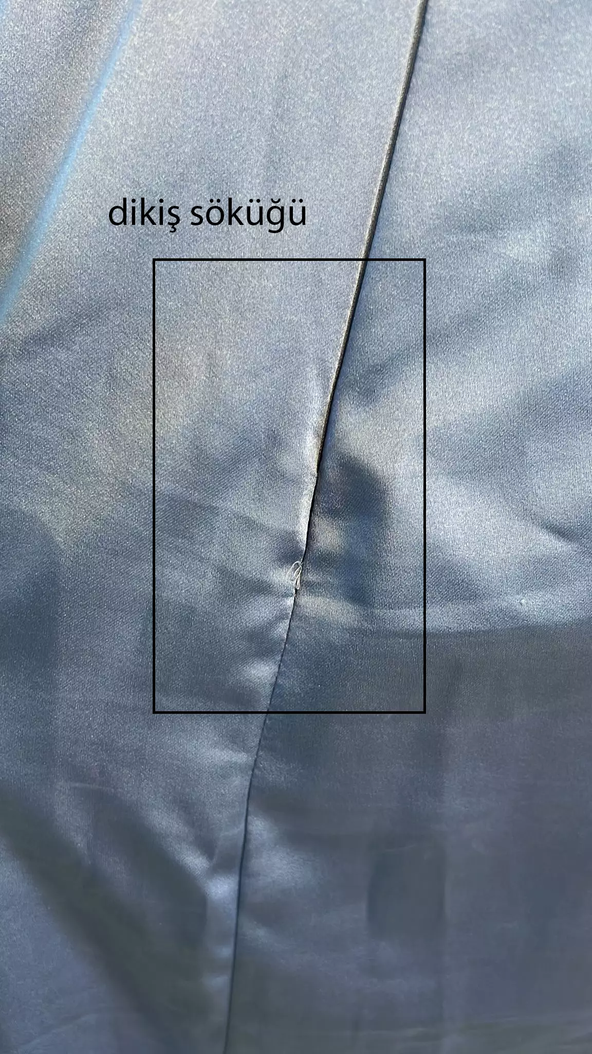 Indigo satin long sleeve long dress