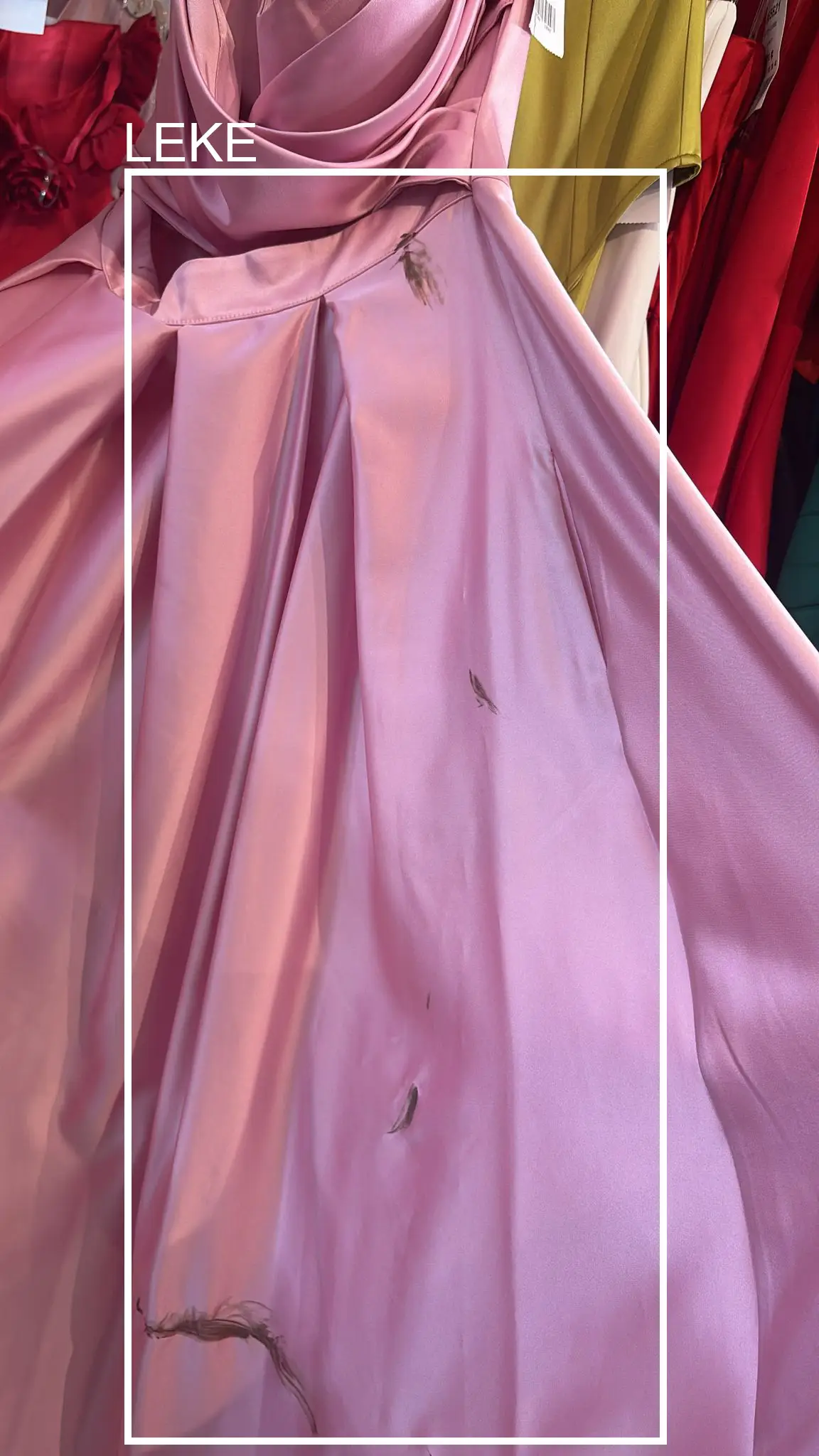 Pink satin sleeveless long dress