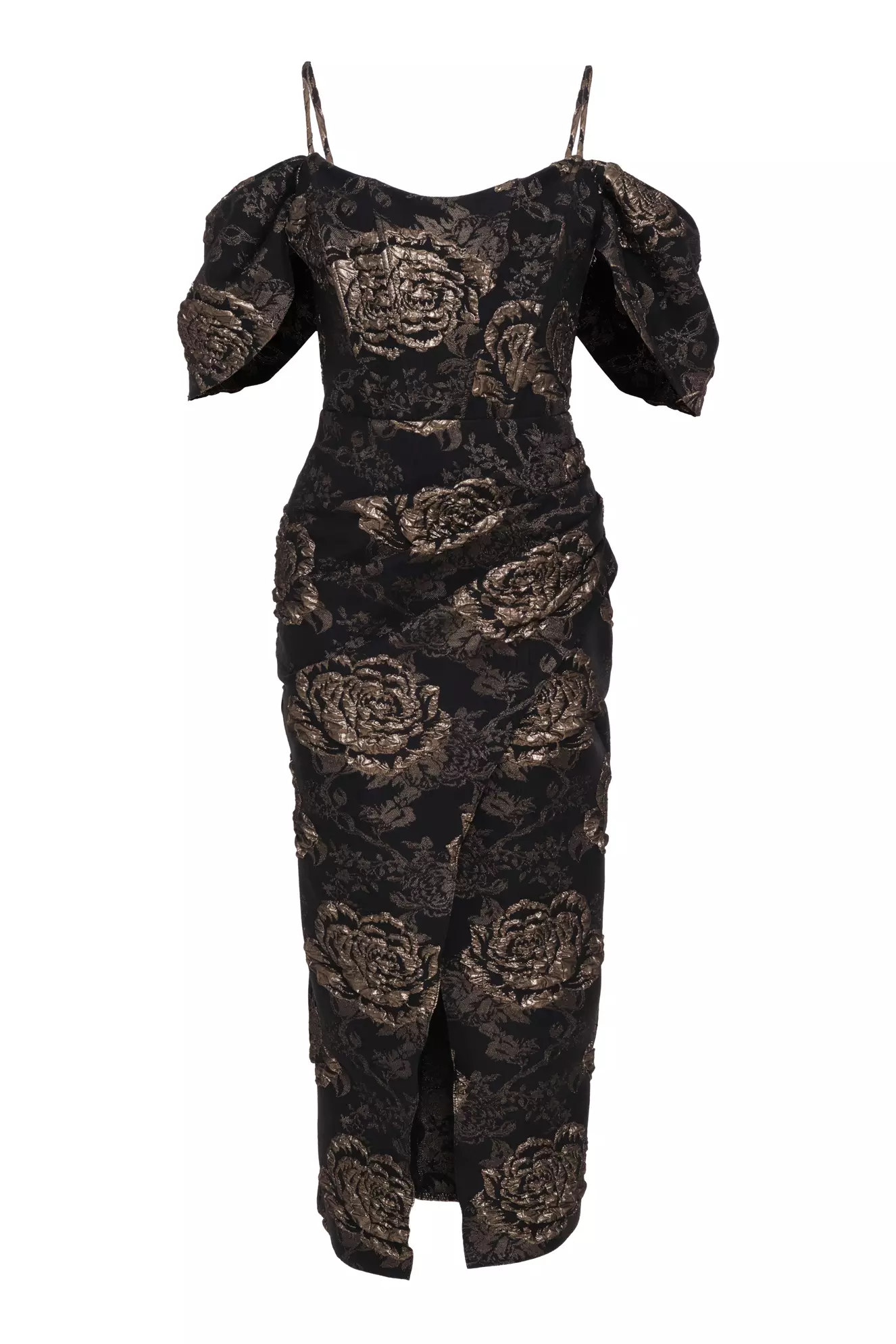 Gold Jakar Sleeveless Long Dress