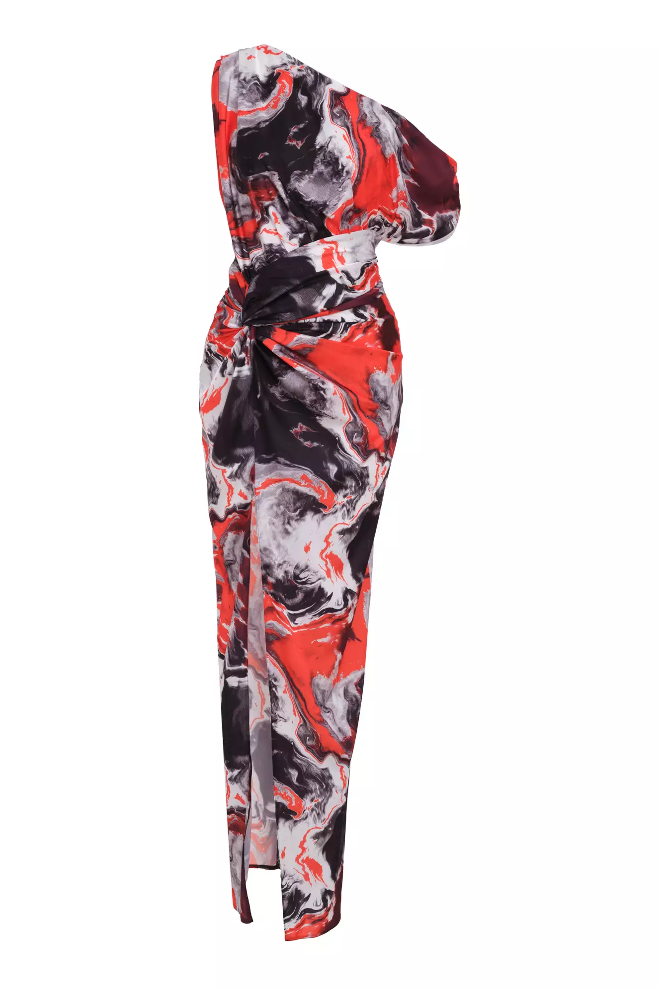 Printed Satin Sleeveless Maxi Dress