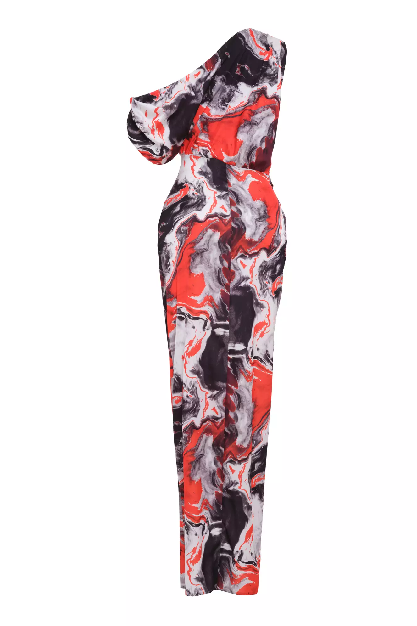 Printed Satin Sleeveless Maxi Dress