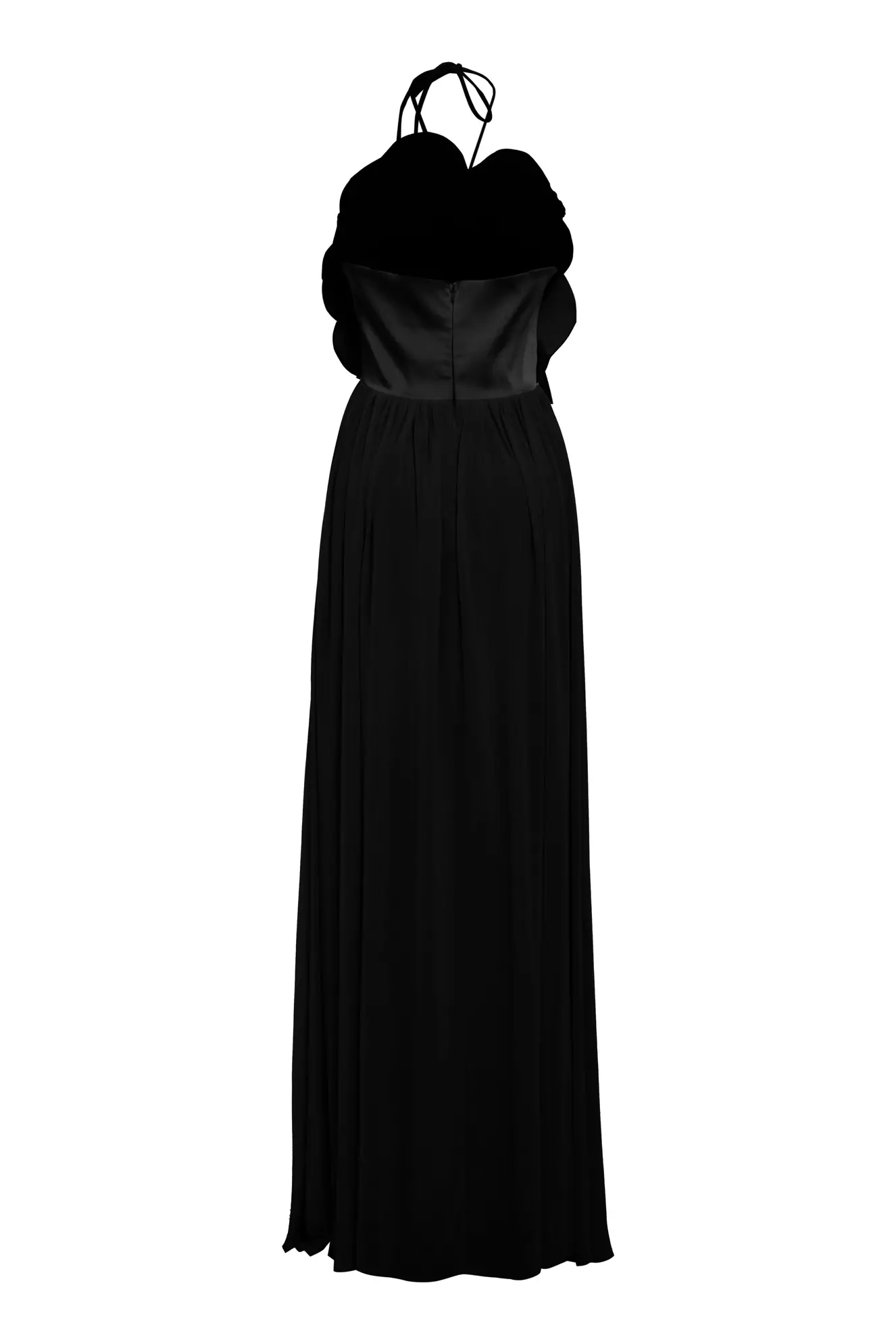 Black sifon sleeveless long dress
