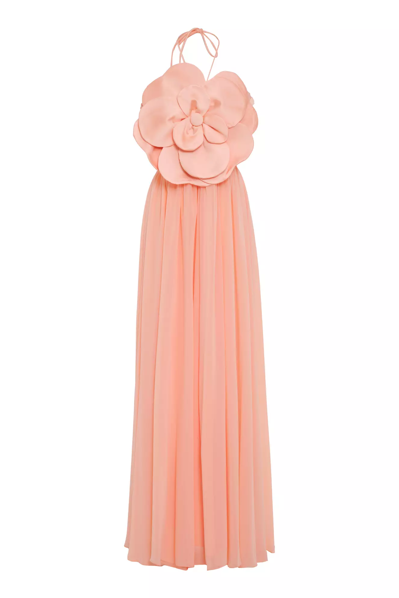 Printed sifon sleeveless long dress