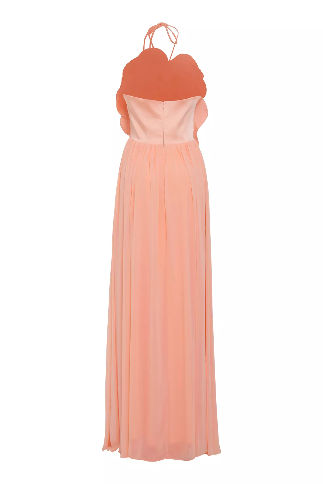 Printed sifon sleeveless long dress