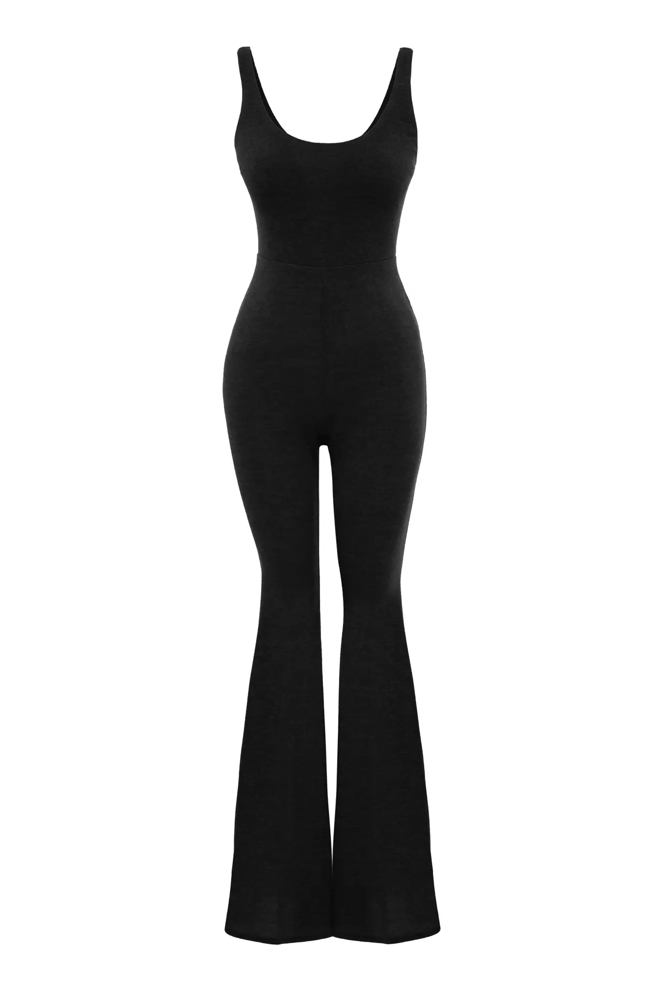 Black triko sleeveless long suit