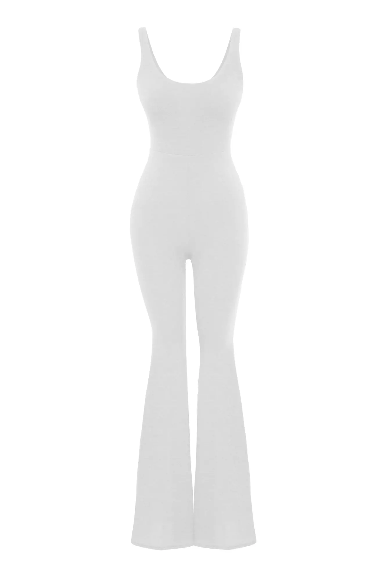 White Triko Sleeveless Long Suit