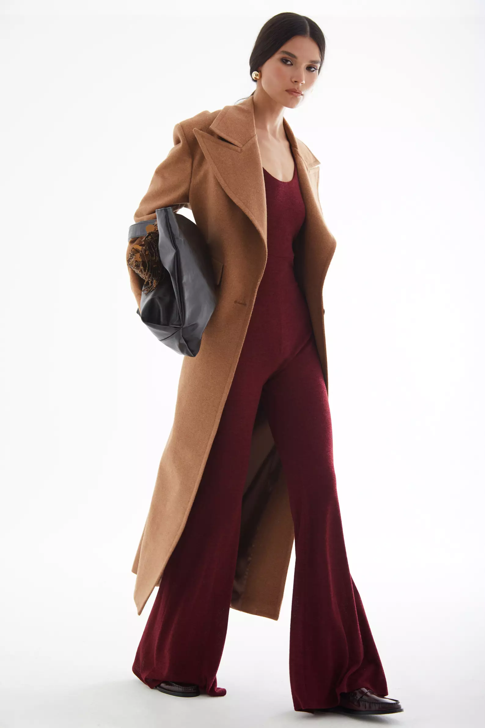 Maroon triko sleeveless long suit