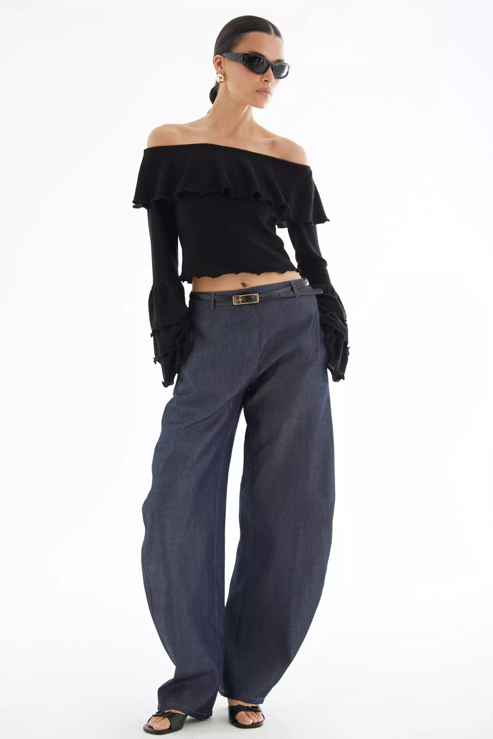 Navy Blue Kot Long Pants