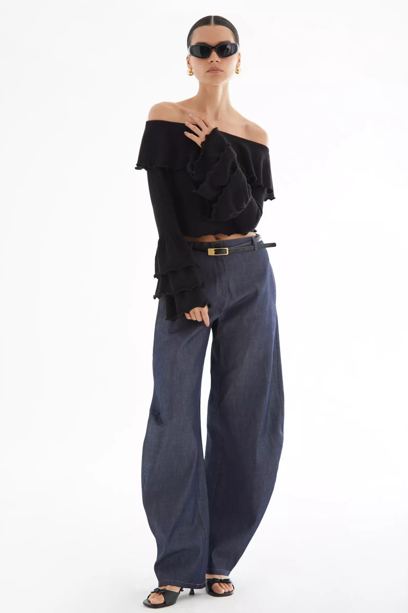 Navy Blue Kot Long Pants