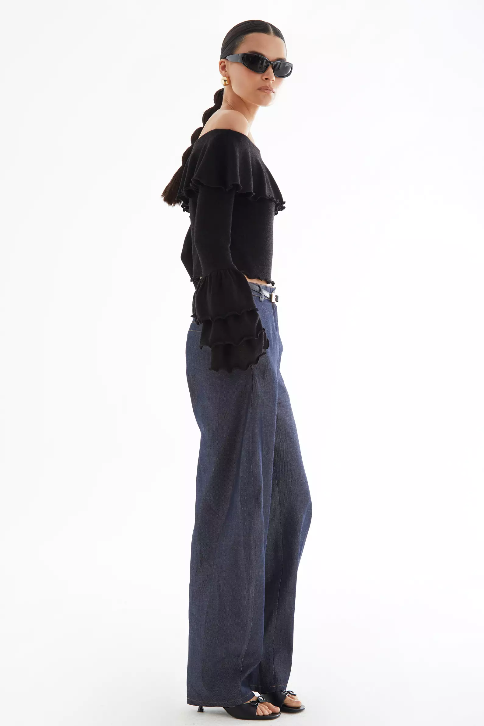 Navy Blue Kot Long Pants