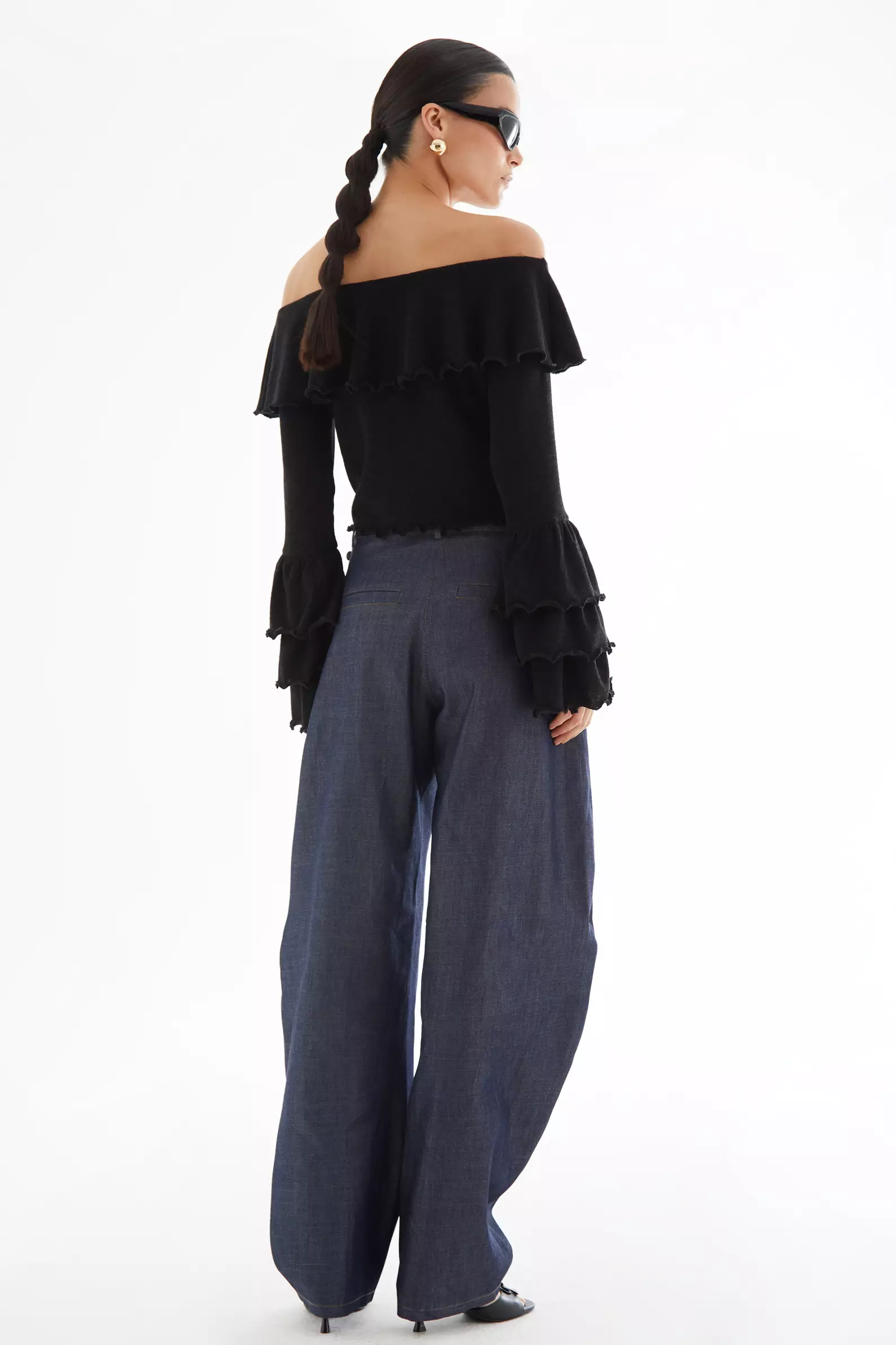 Navy Blue Kot Long Pants