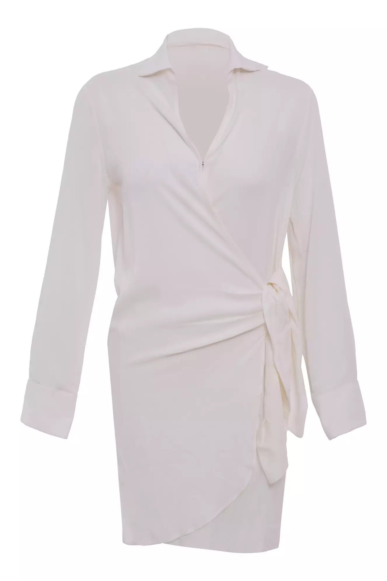 White Long Sleeve Midi Dress