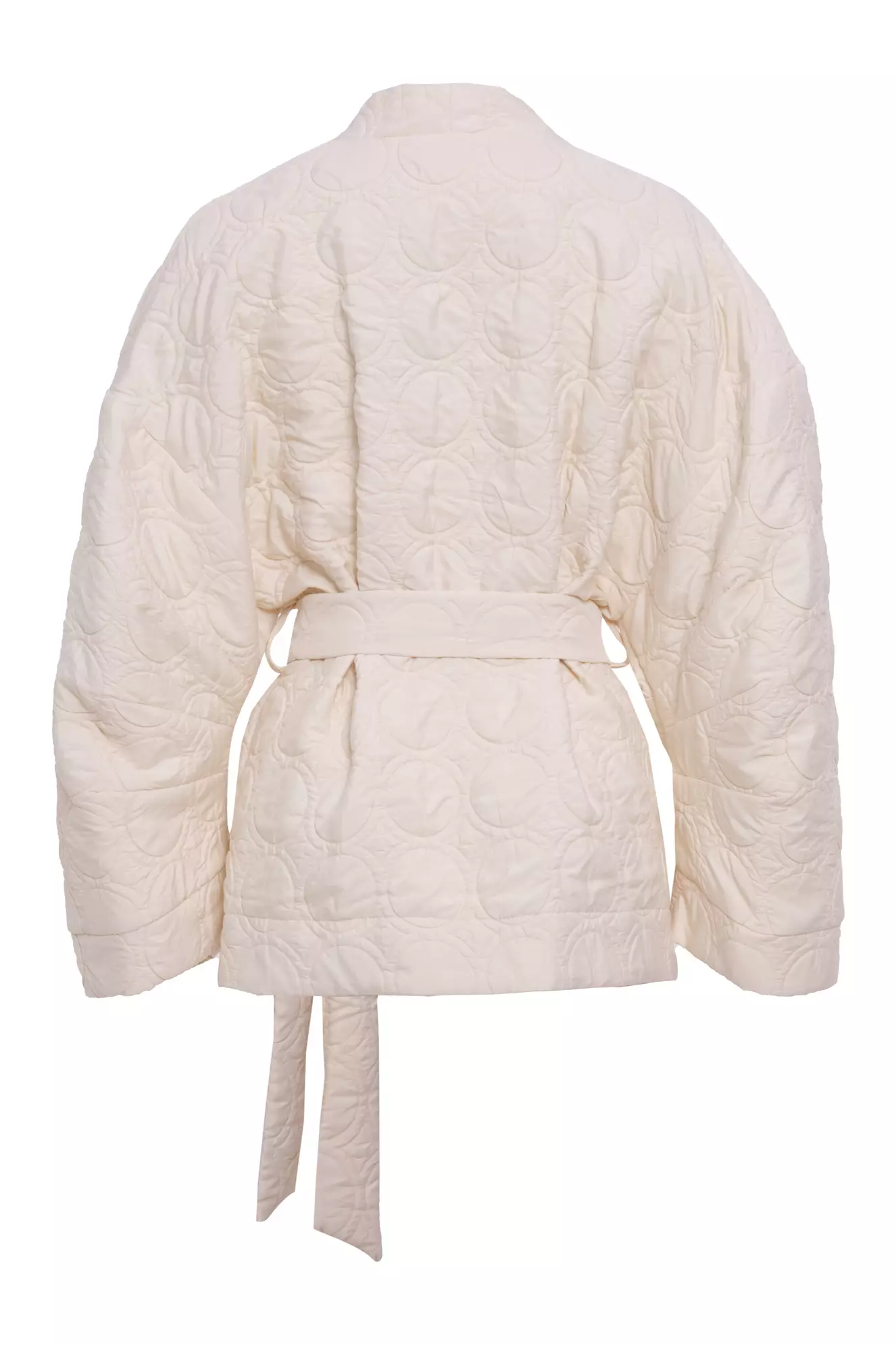 White Kapitone Long Sleeve Jacket