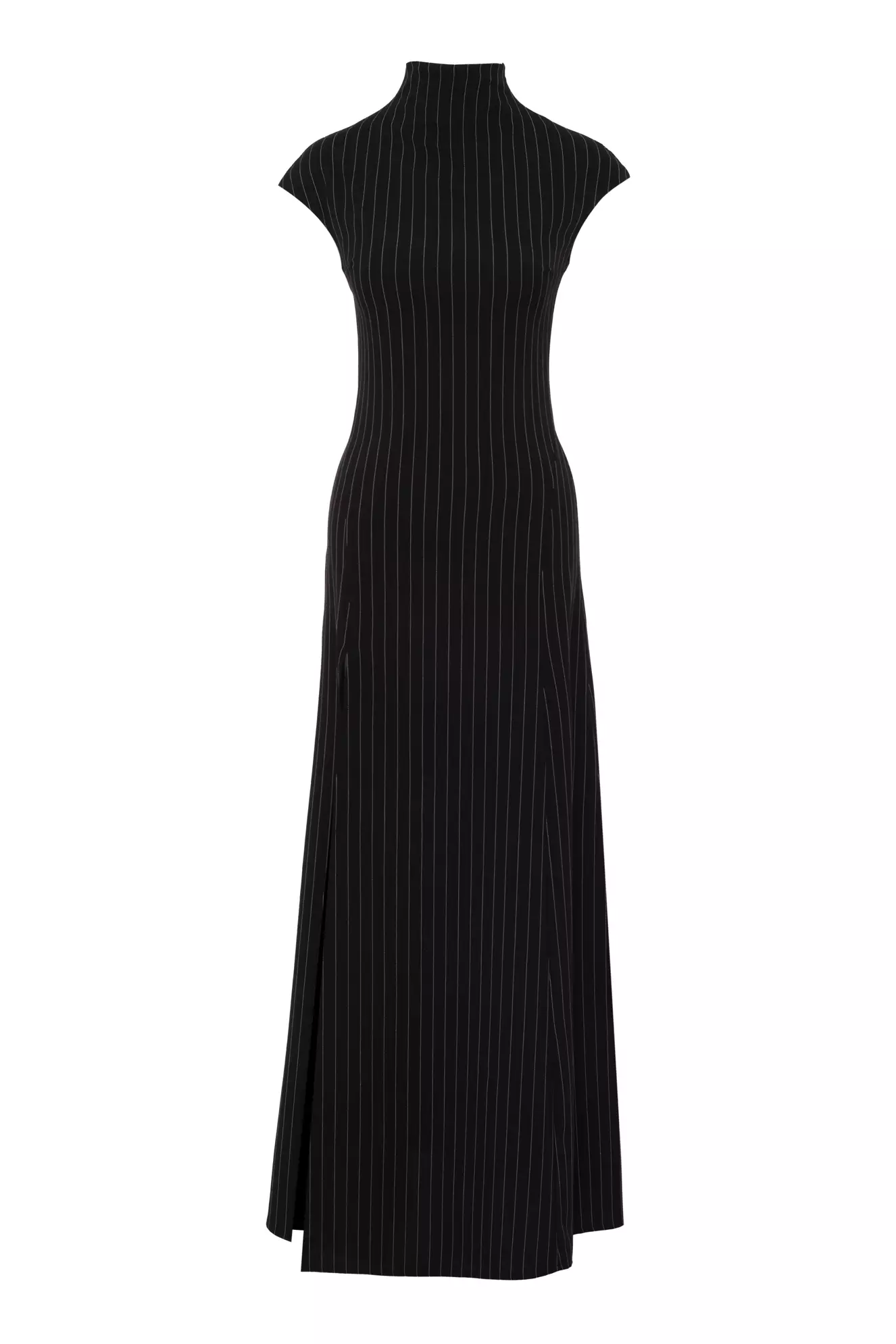 Black wowen short sleeve long dress