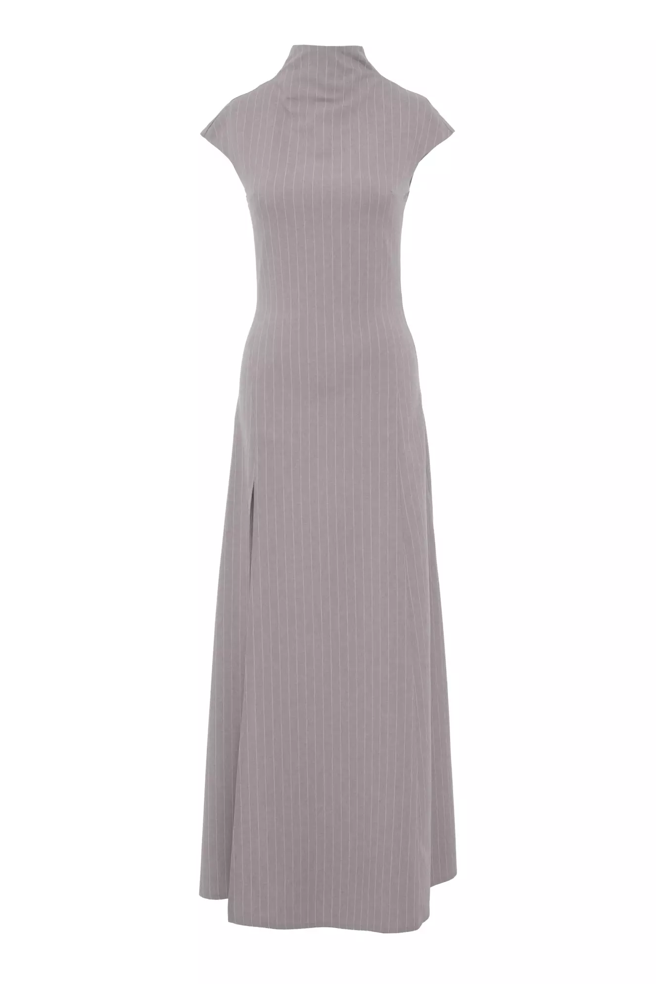 Gray wowen short sleeve long dress