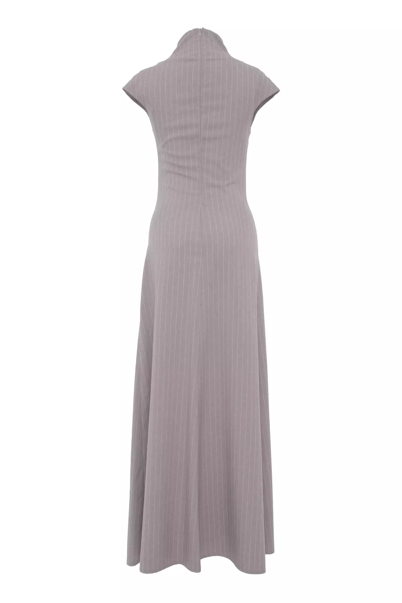 Gray wowen short sleeve long dress