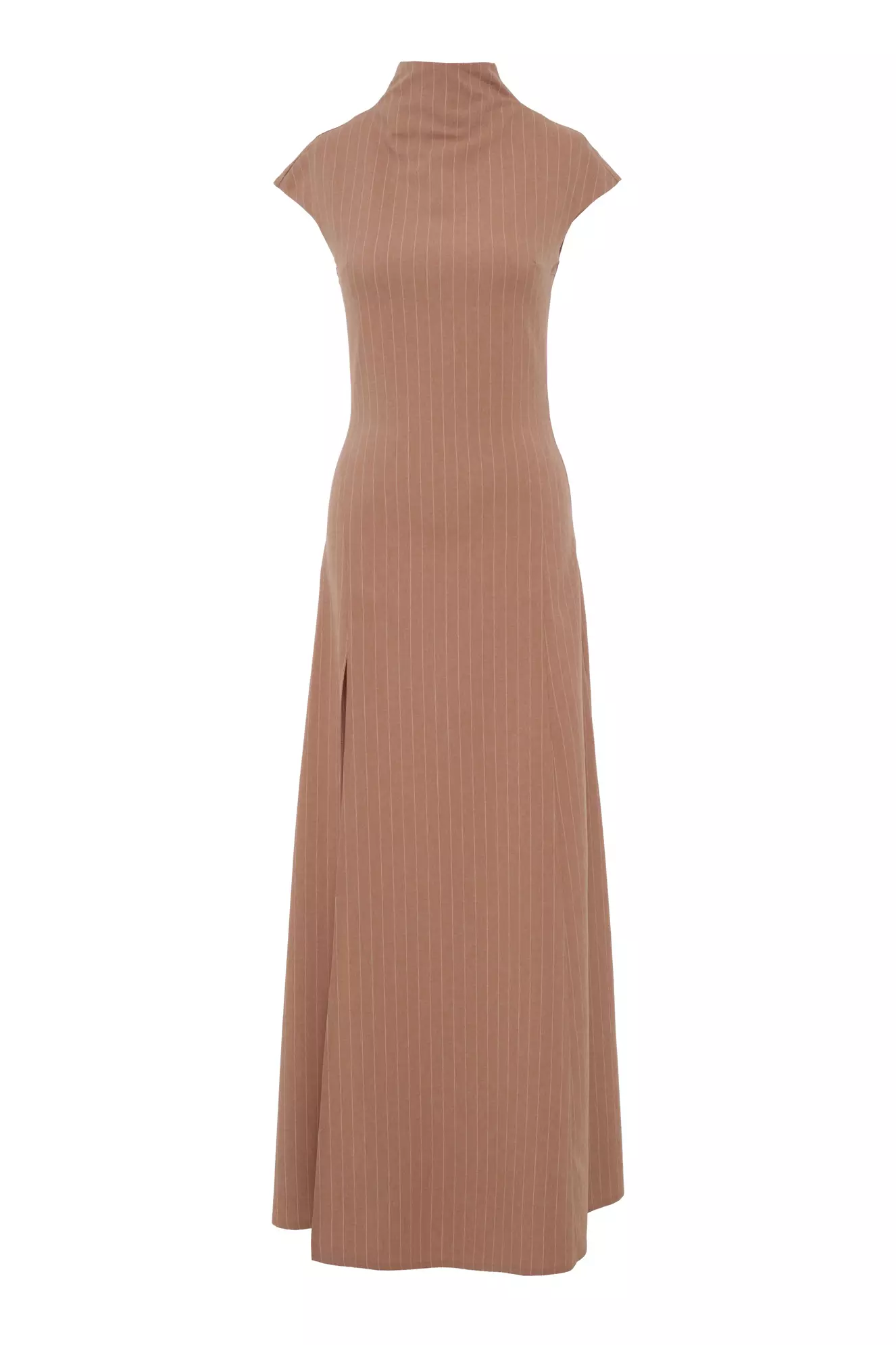 Camel Wowen Short Sleeve Long Dress