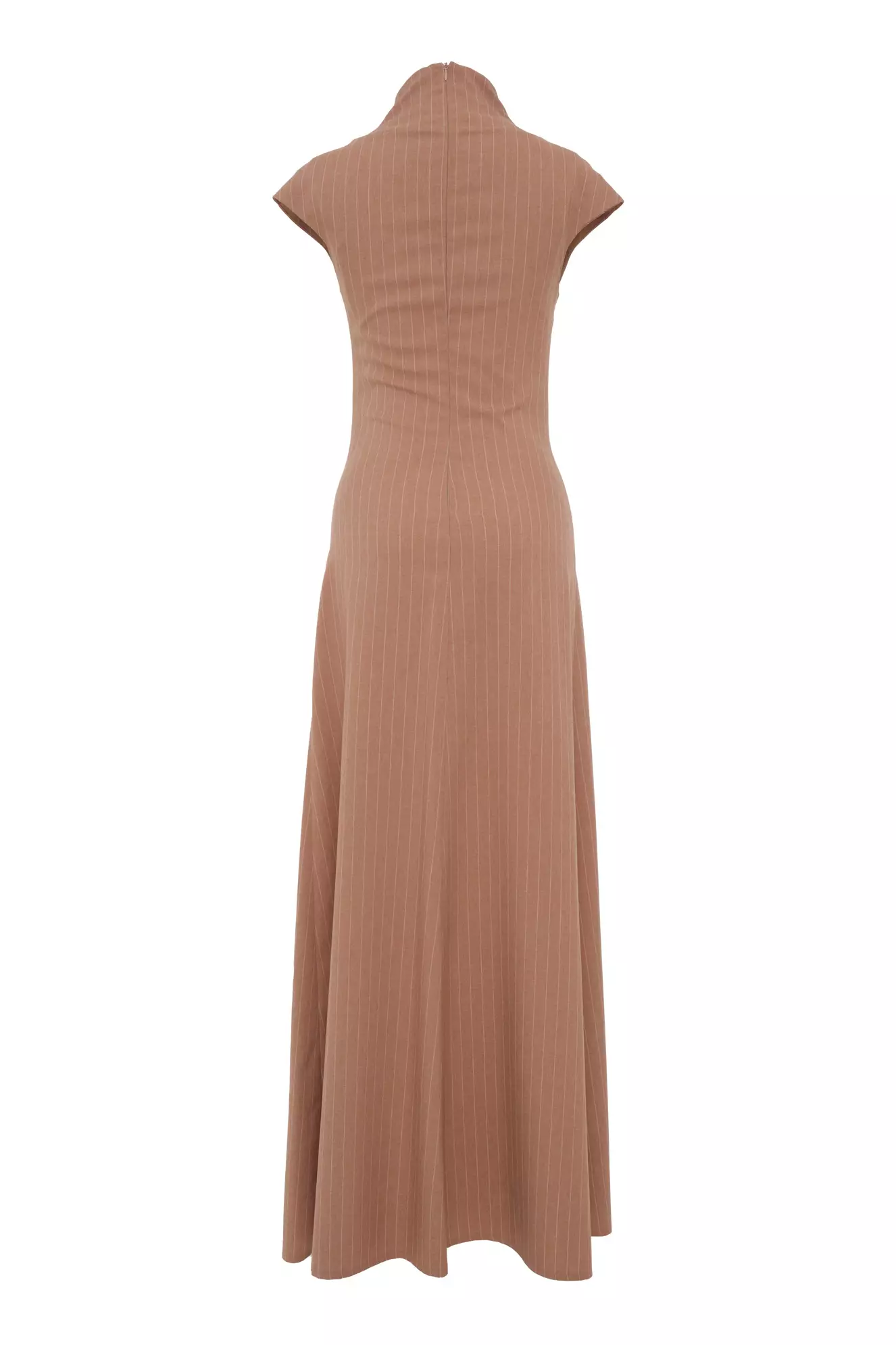 Camel Wowen Short Sleeve Long Dress
