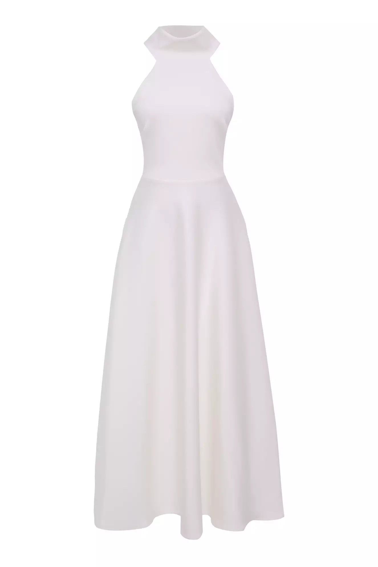 White dalgic sleeveless long dress