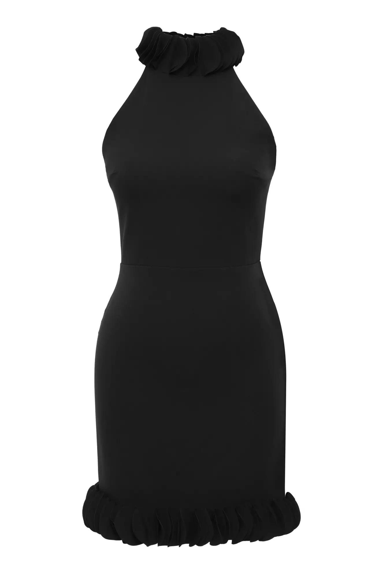 Black Crepe Sleeveless Mini Dress
