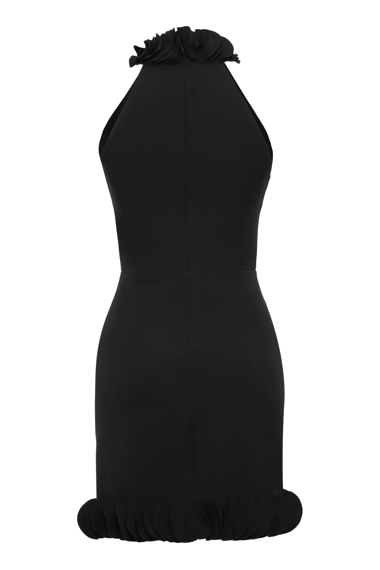 Black Crepe Sleeveless Mini Dress