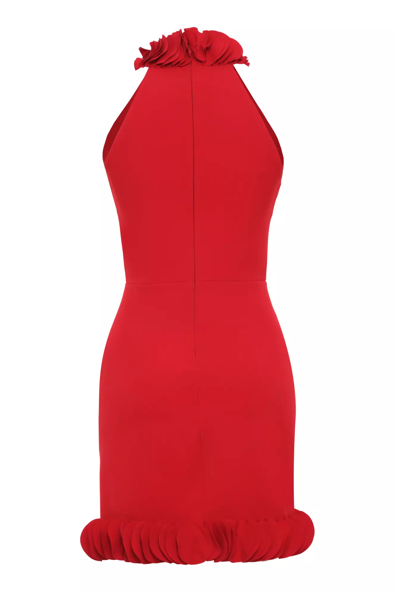 Red Crepe Sleeveless Mini Dress
