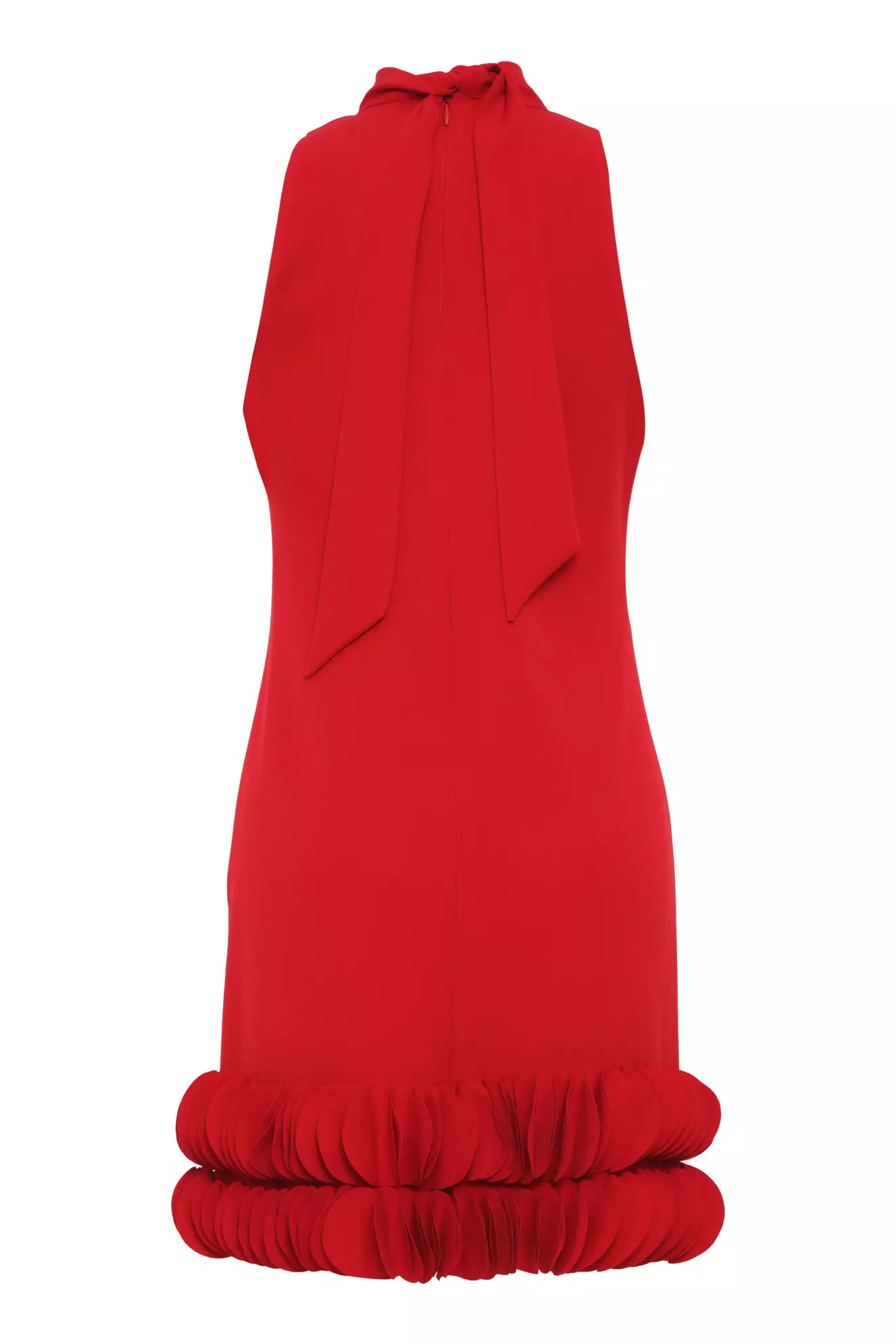 Red Crepe Sleeveless Mini Dress