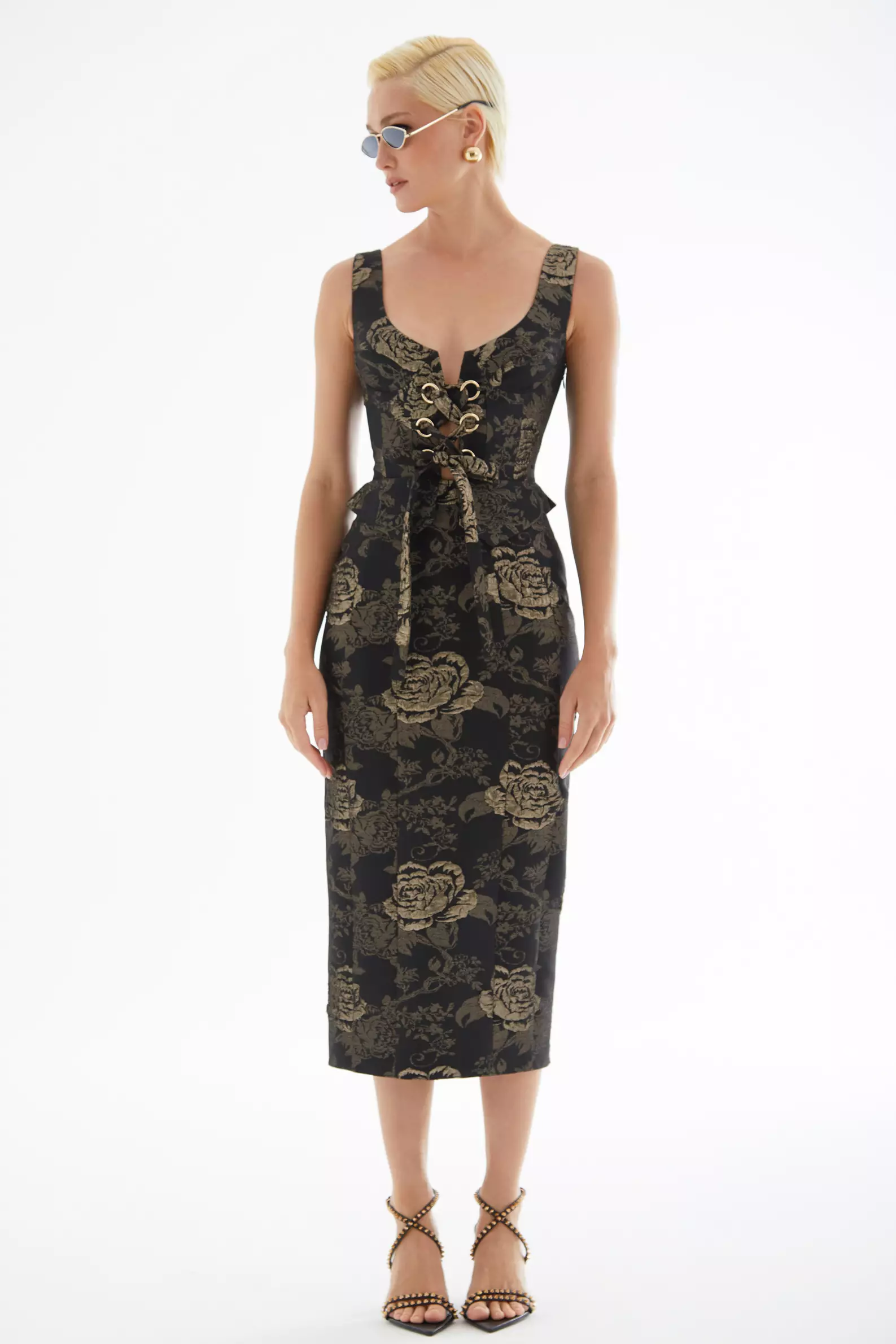 Gold Jakar Sleeveless Maxi Dress