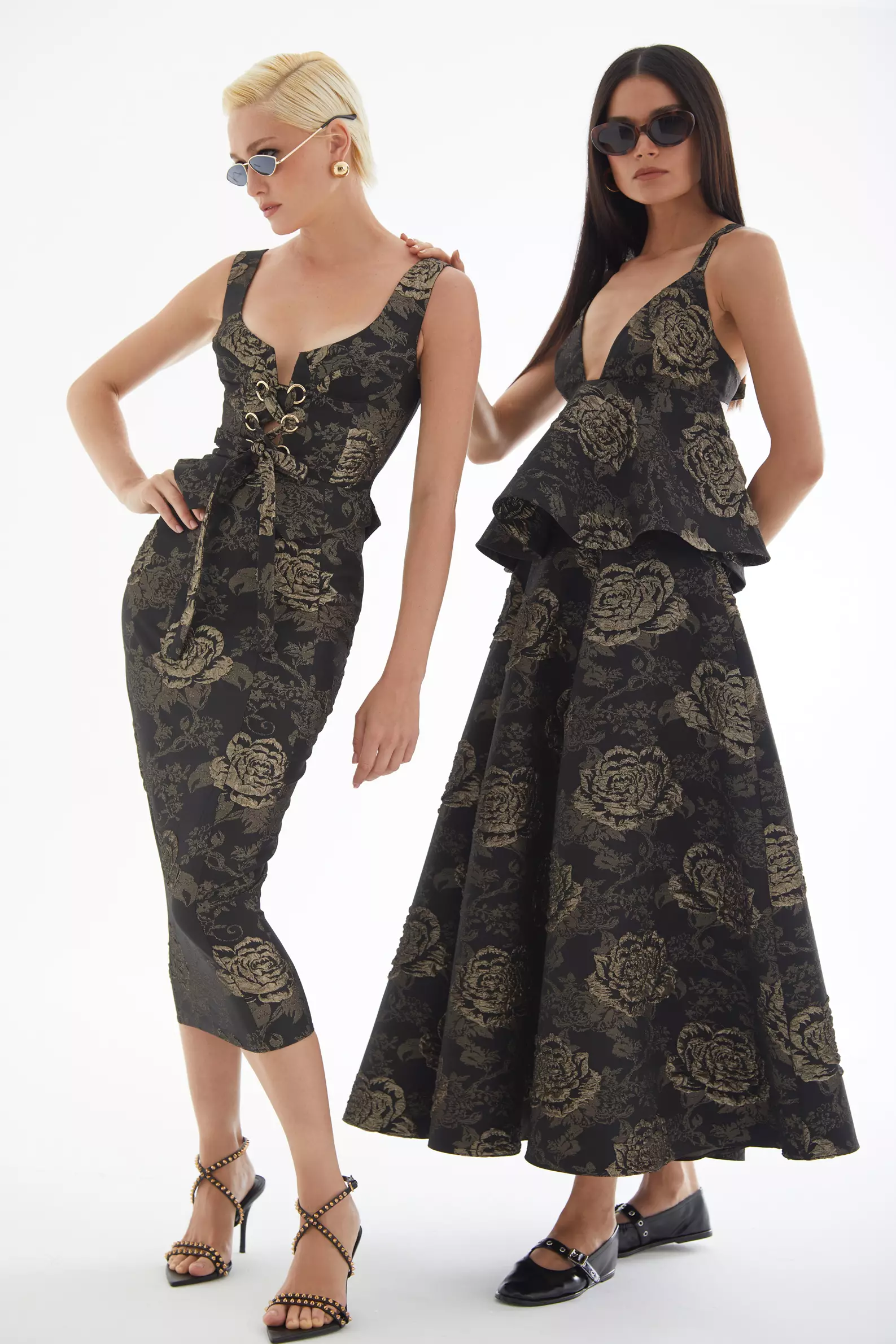 Gold Jakar Sleeveless Maxi Dress