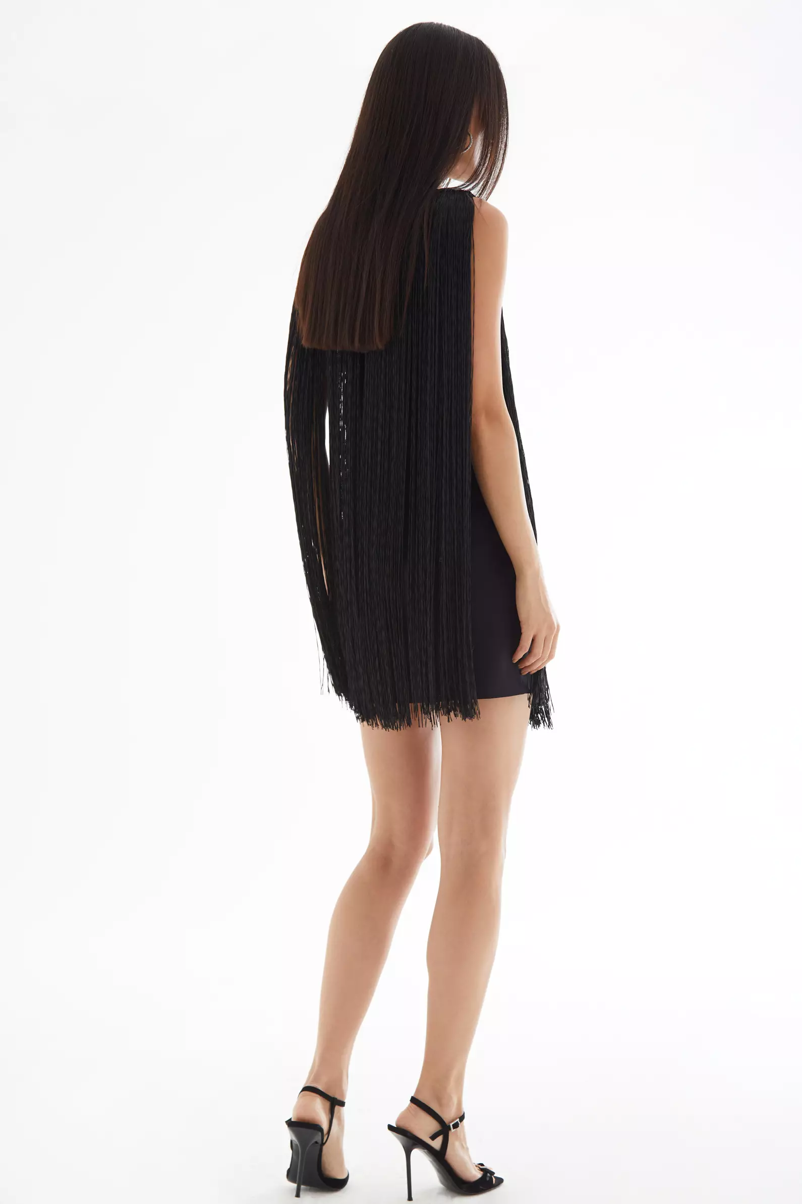 Black Crepe Sleeveless Mini Dress