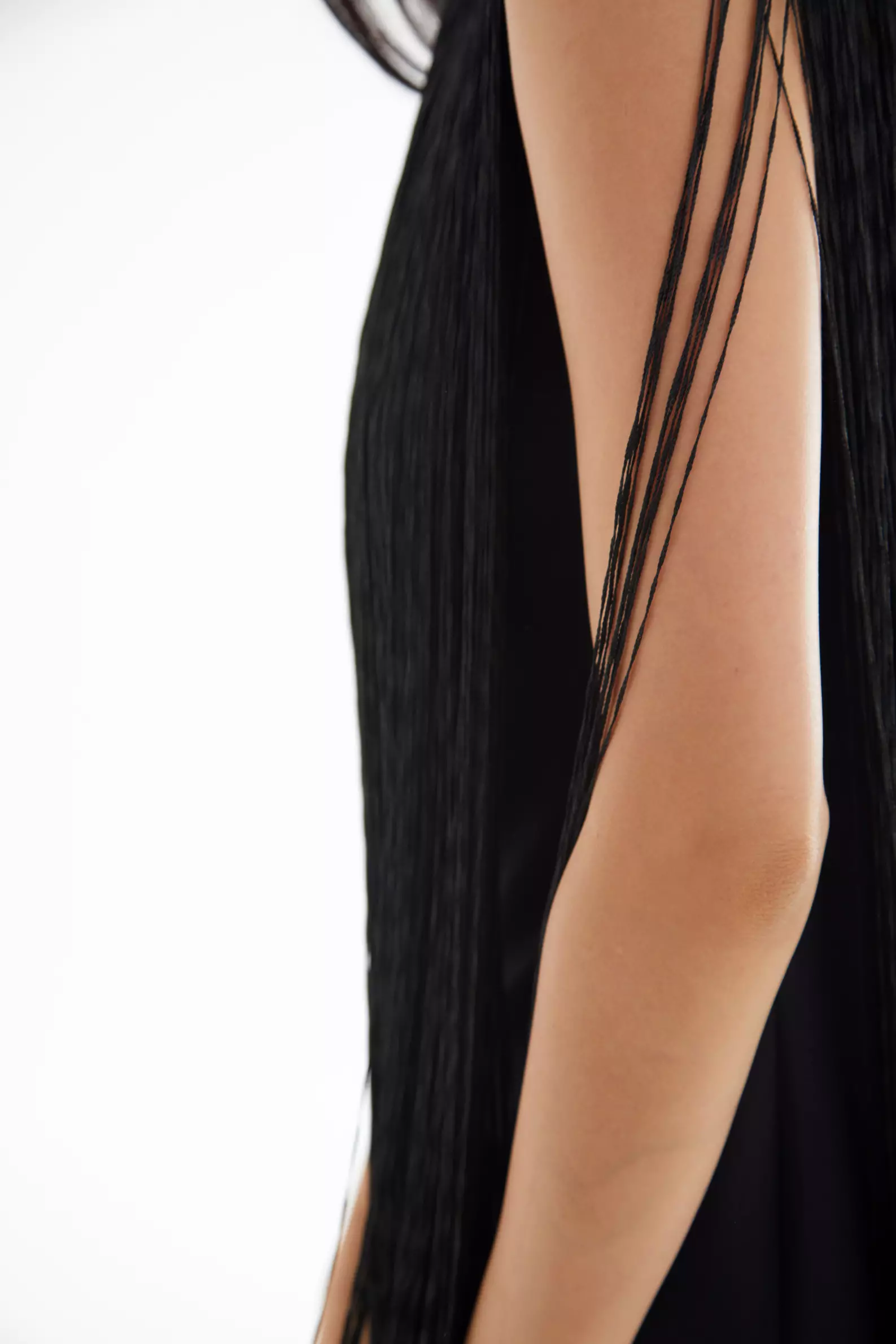Black Crepe Sleeveless Mini Dress