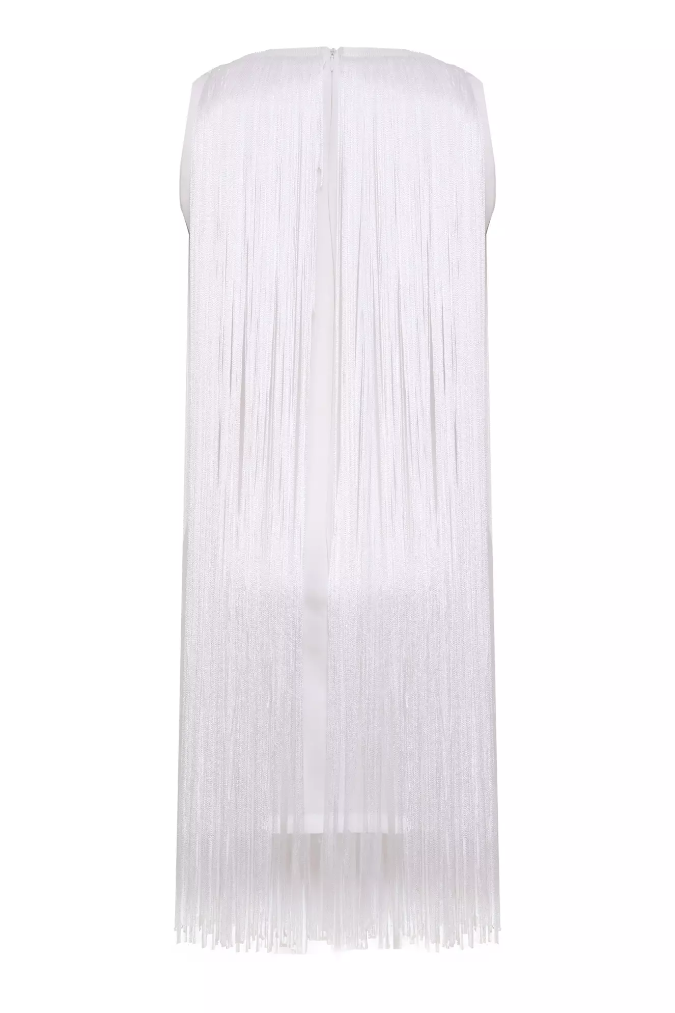 White Crepe Sleeveless Mini Dress