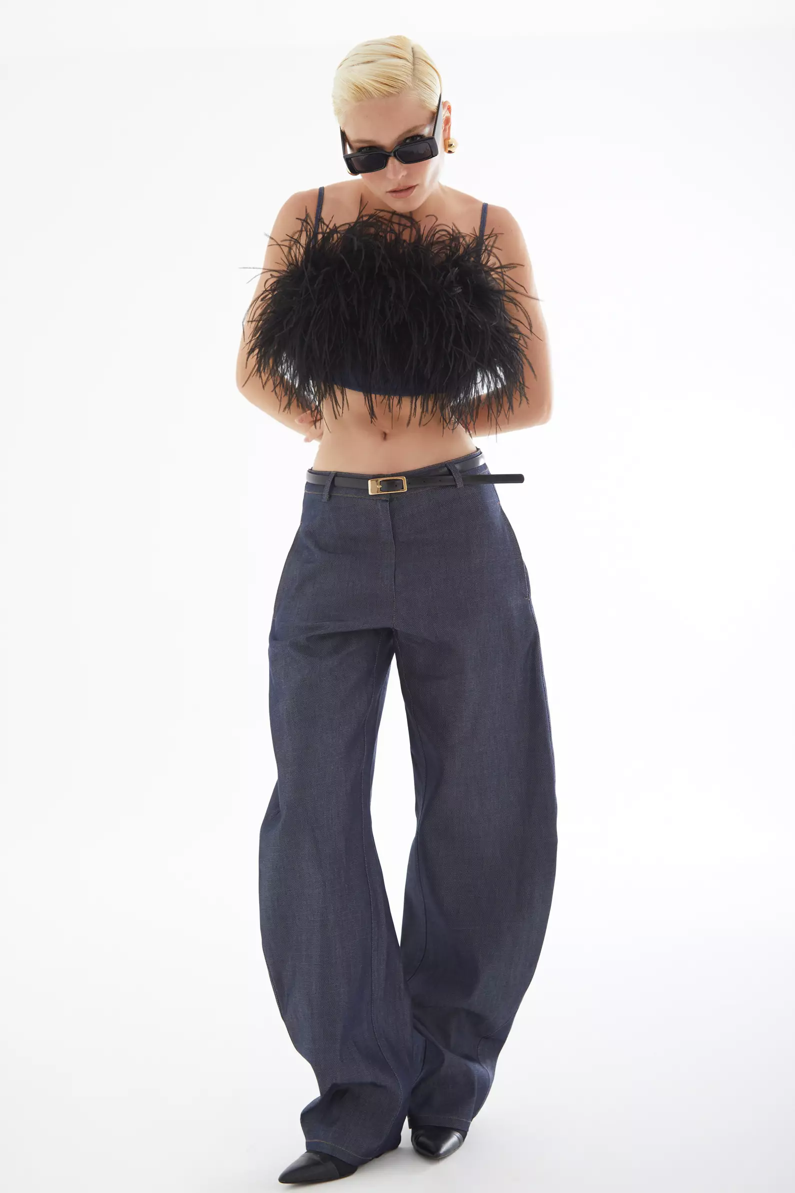 Navy Blue Kot Sleeveless Mini Büstiyer